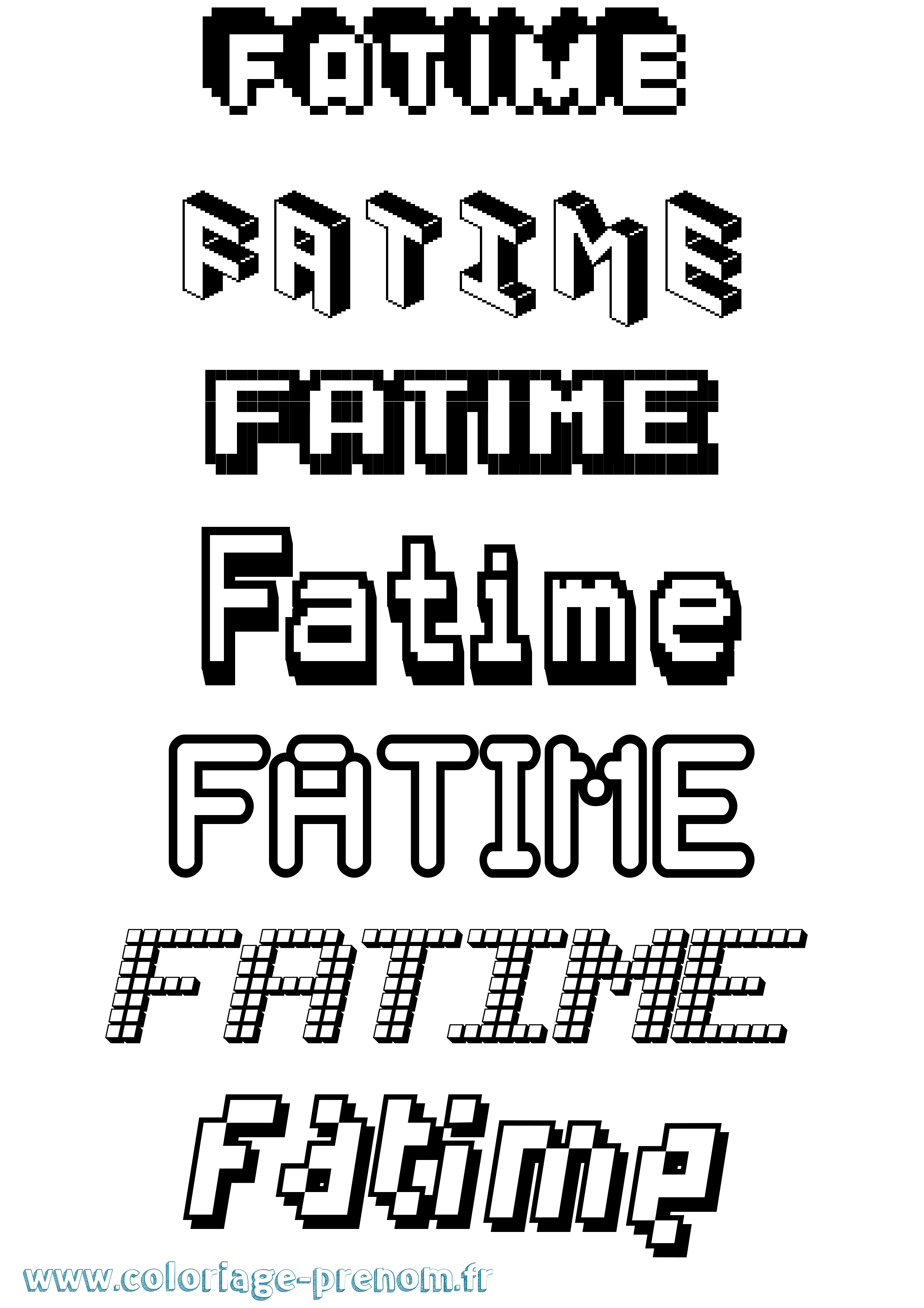 Coloriage Fatime Pixel Coloriage prénom Fatime Pixel