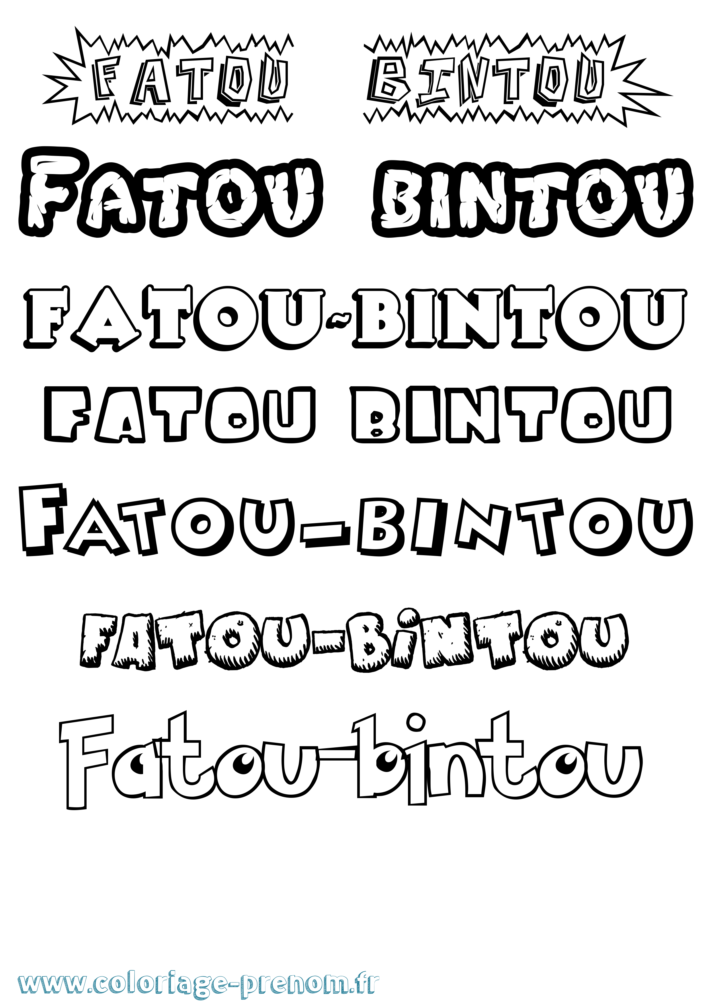 Coloriage Fatou-Bintou Dessin Animé Coloriage prénom Fatou-Bintou Dessin Animé
