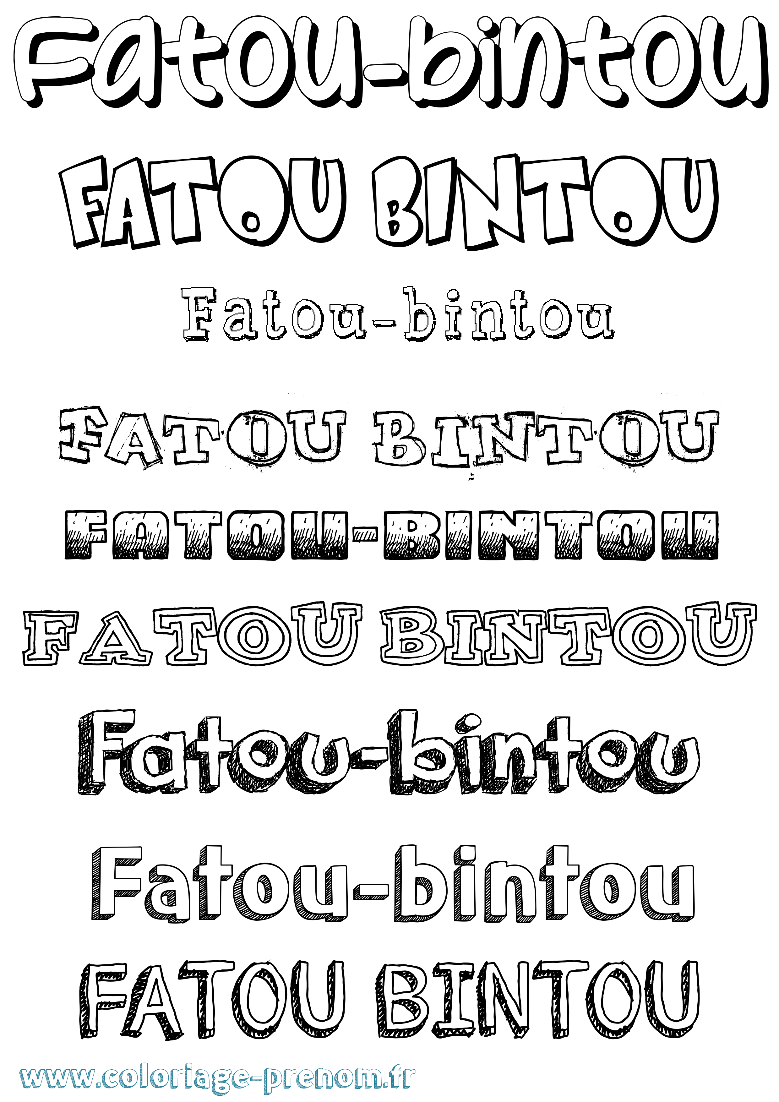 Coloriage Fatou-Bintou Dessiné Coloriage prénom Fatou-Bintou Dessiné