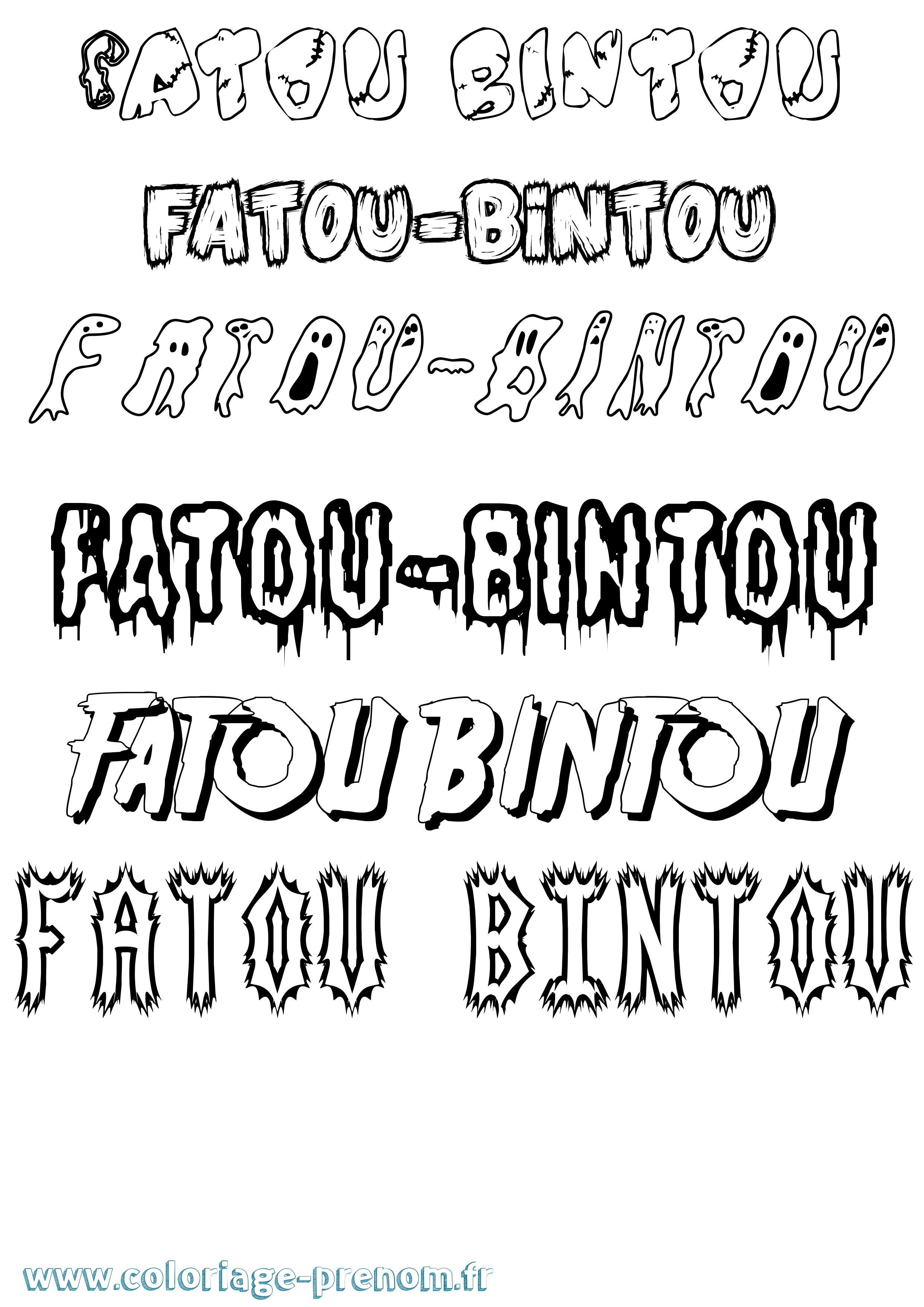 Coloriage Fatou-Bintou Frisson Coloriage prénom Fatou-Bintou Frisson