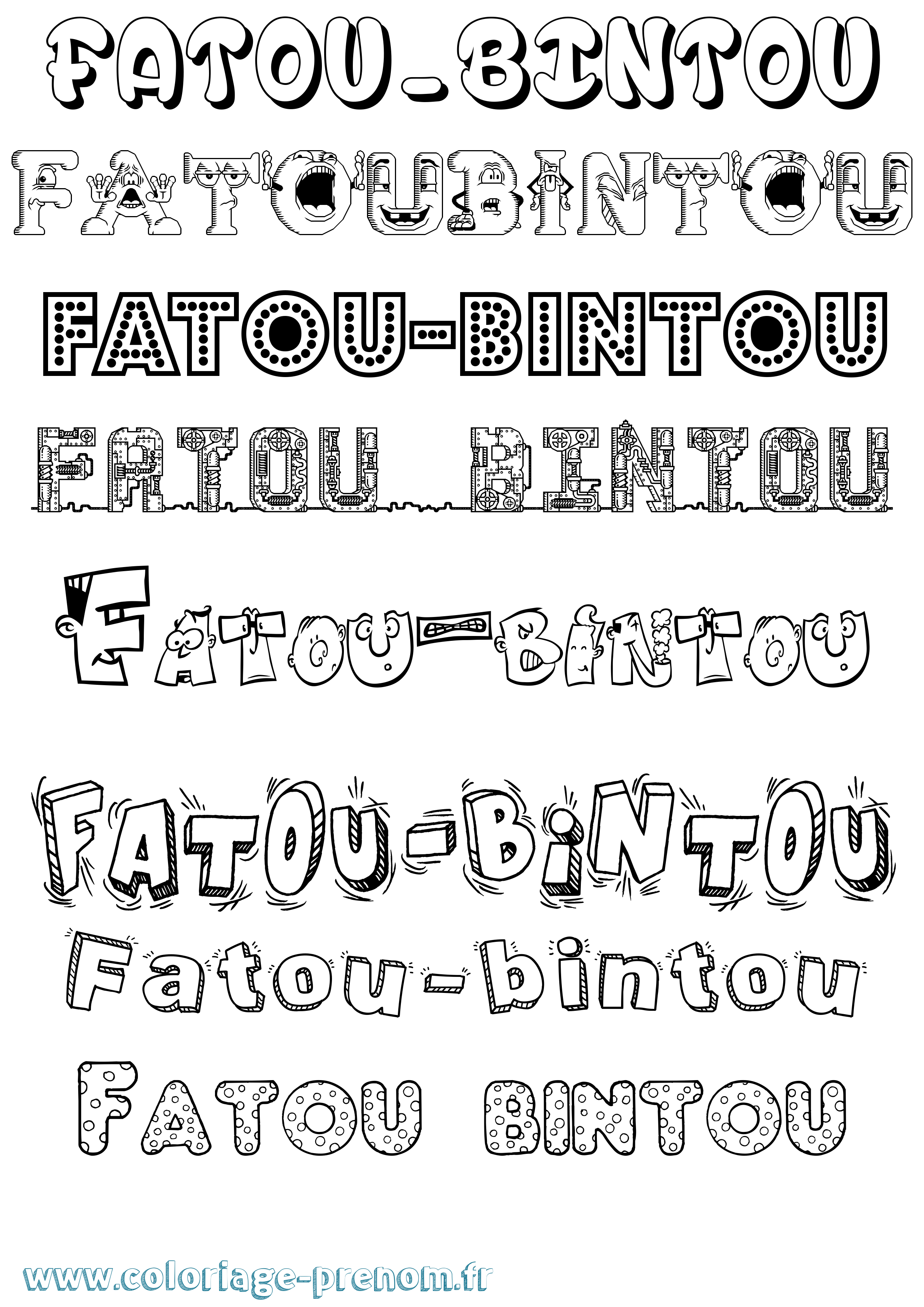 Coloriage Fatou-Bintou Fun Coloriage prénom Fatou-Bintou Fun