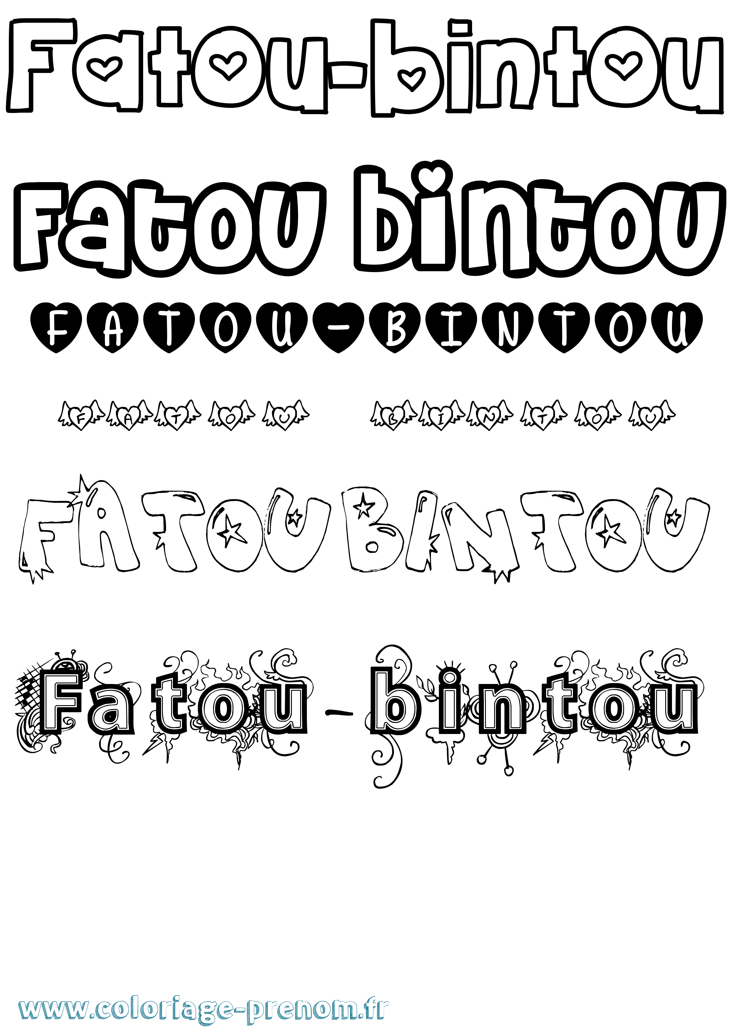 Coloriage Fatou-Bintou Girly Coloriage prénom Fatou-Bintou Girly