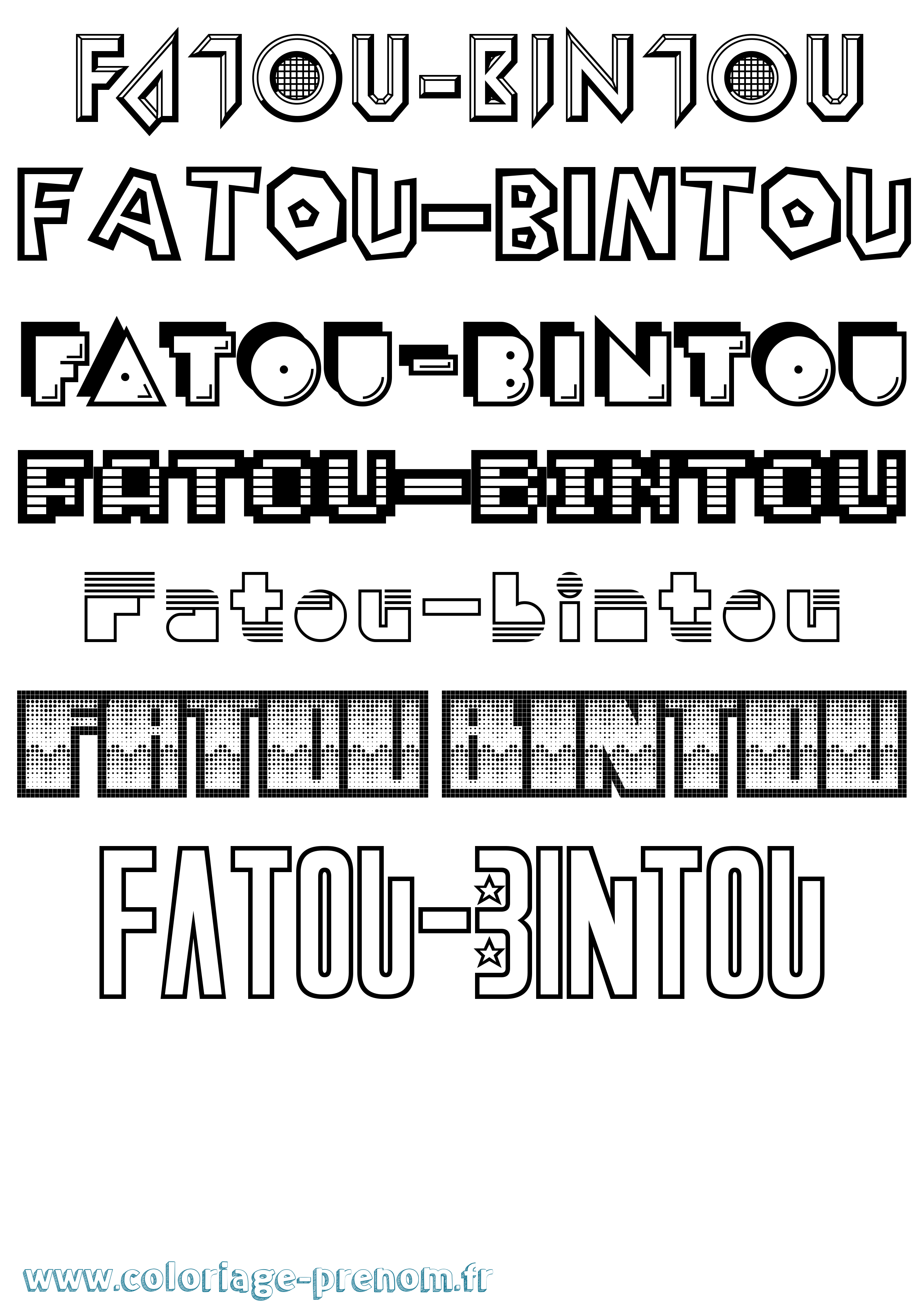 Coloriage Fatou-Bintou Jeux Vidéos Coloriage prénom Fatou-Bintou Jeux Vidéos