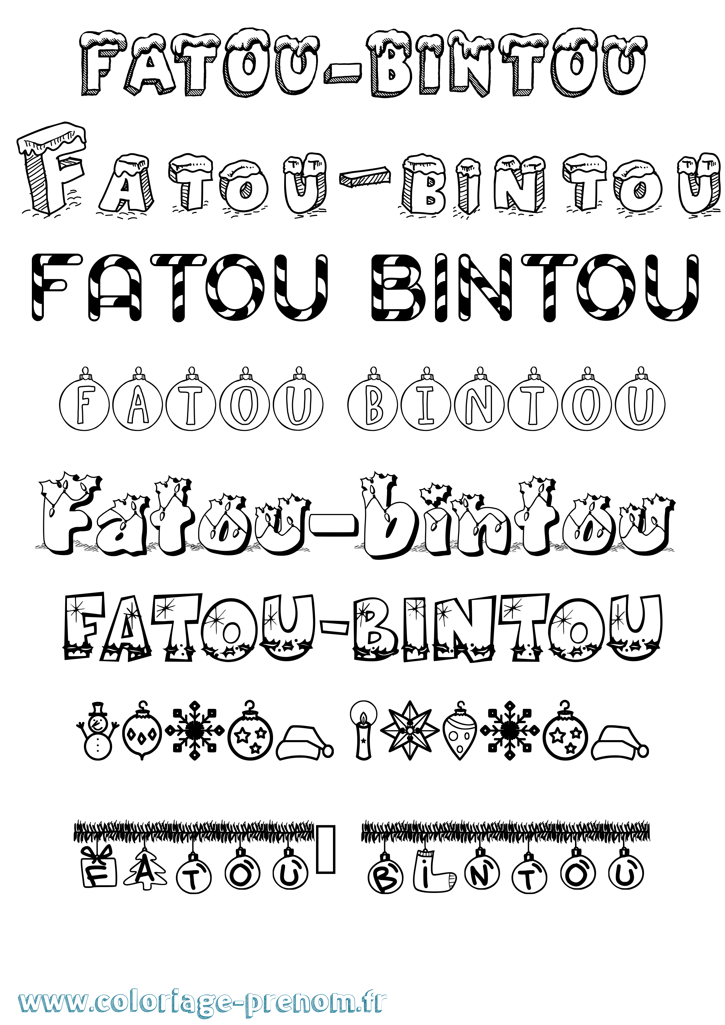 Coloriage Fatou-Bintou Noël Coloriage prénom Fatou-Bintou Noël