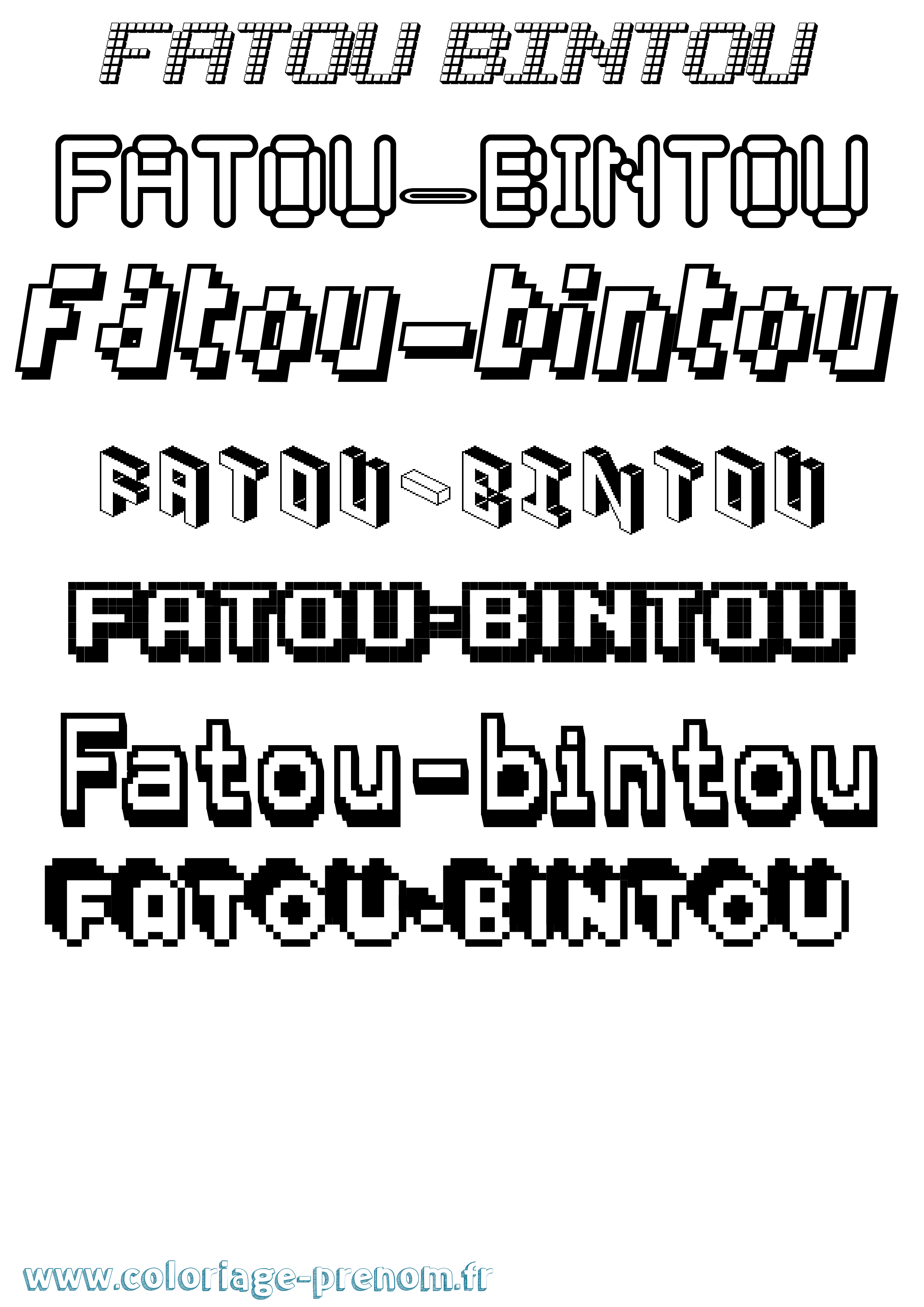 Coloriage Fatou-Bintou Pixel Coloriage prénom Fatou-Bintou Pixel