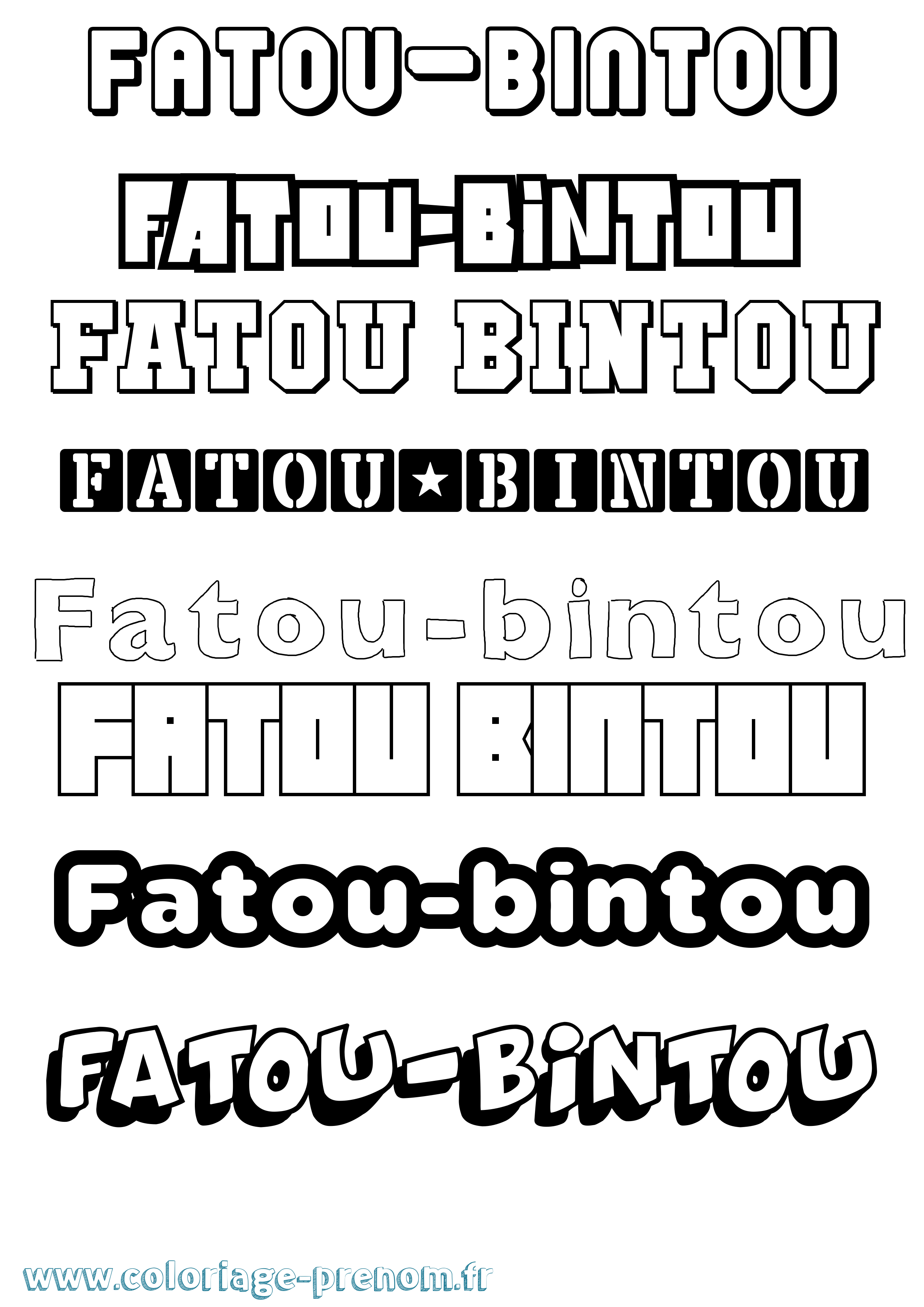 Coloriage Fatou-Bintou Simple Coloriage prénom Fatou-Bintou Simple