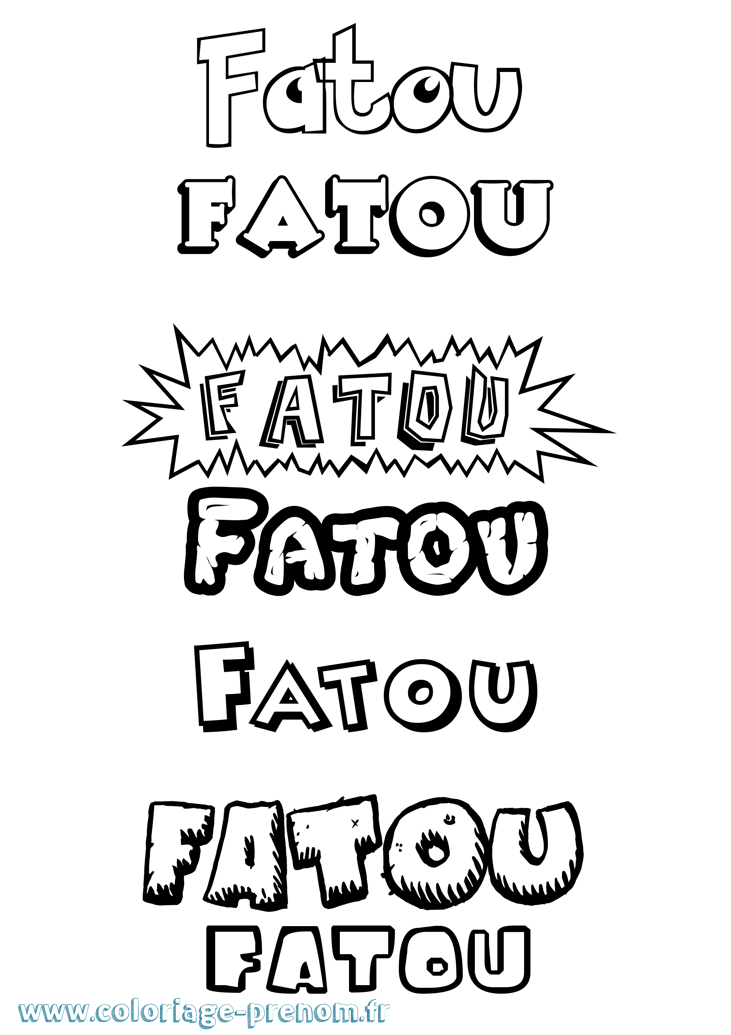 Coloriage Fatou Dessin Animé Coloriage prénom Fatou Dessin Animé