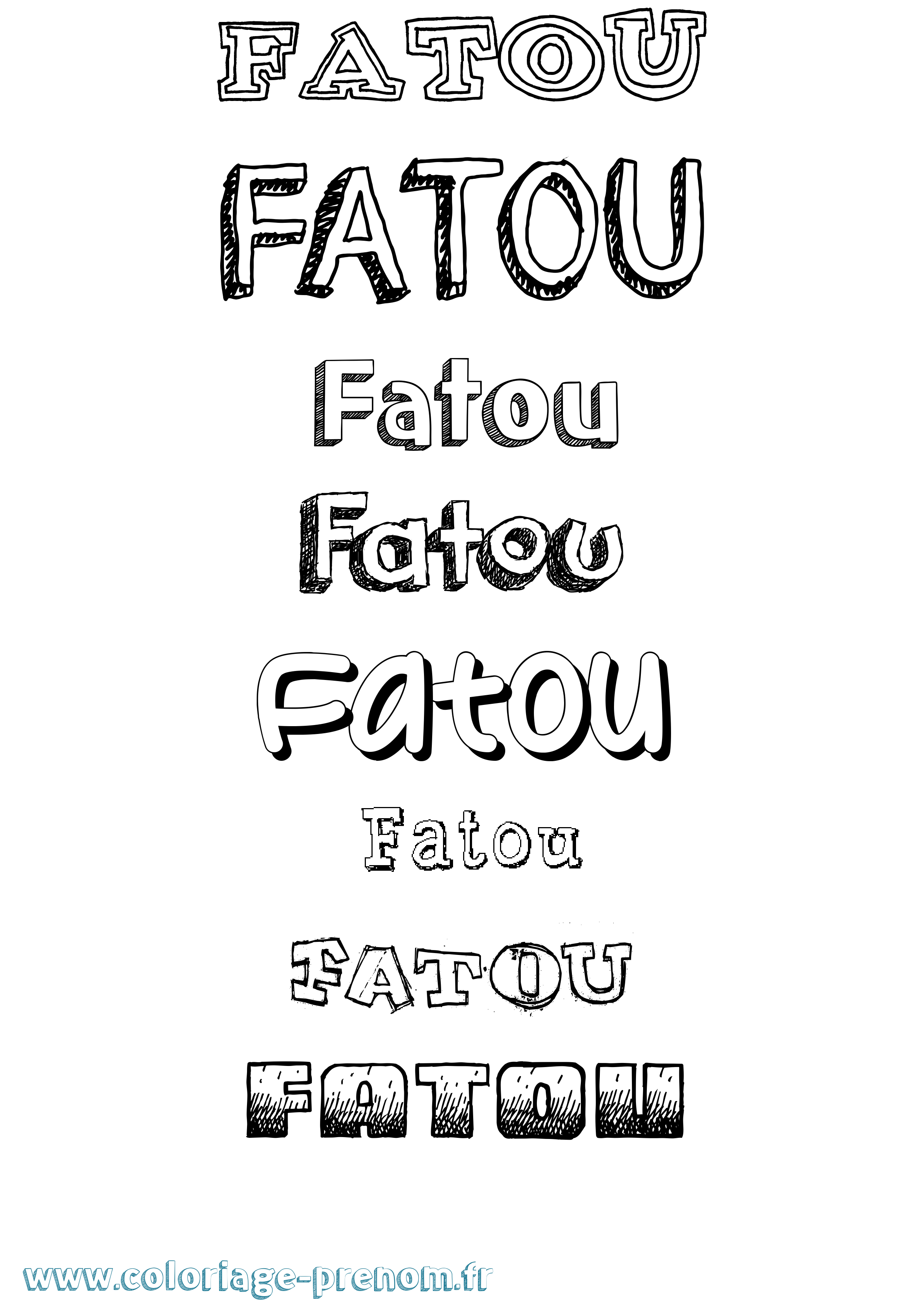 Coloriage Fatou Dessiné Coloriage prénom Fatou Dessiné
