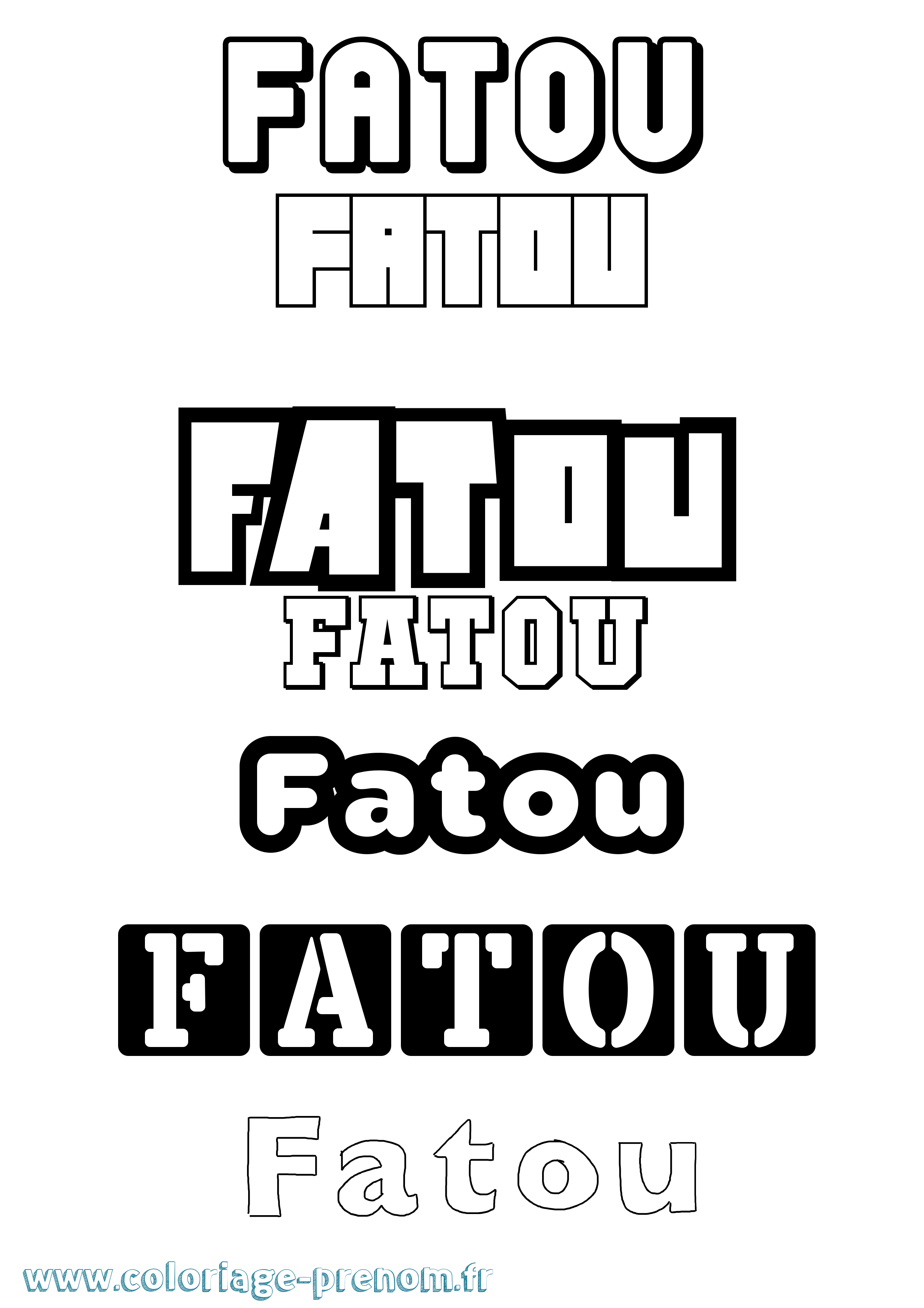 Coloriage Fatou Simple Coloriage prénom Fatou Simple