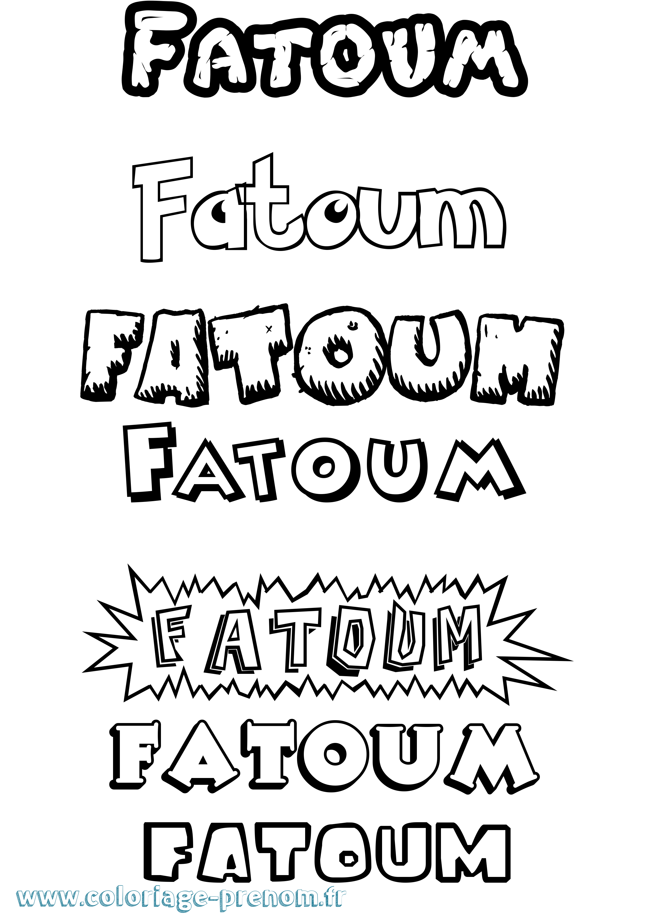 Coloriage Fatoum Dessin Animé Coloriage prénom Fatoum Dessin Animé