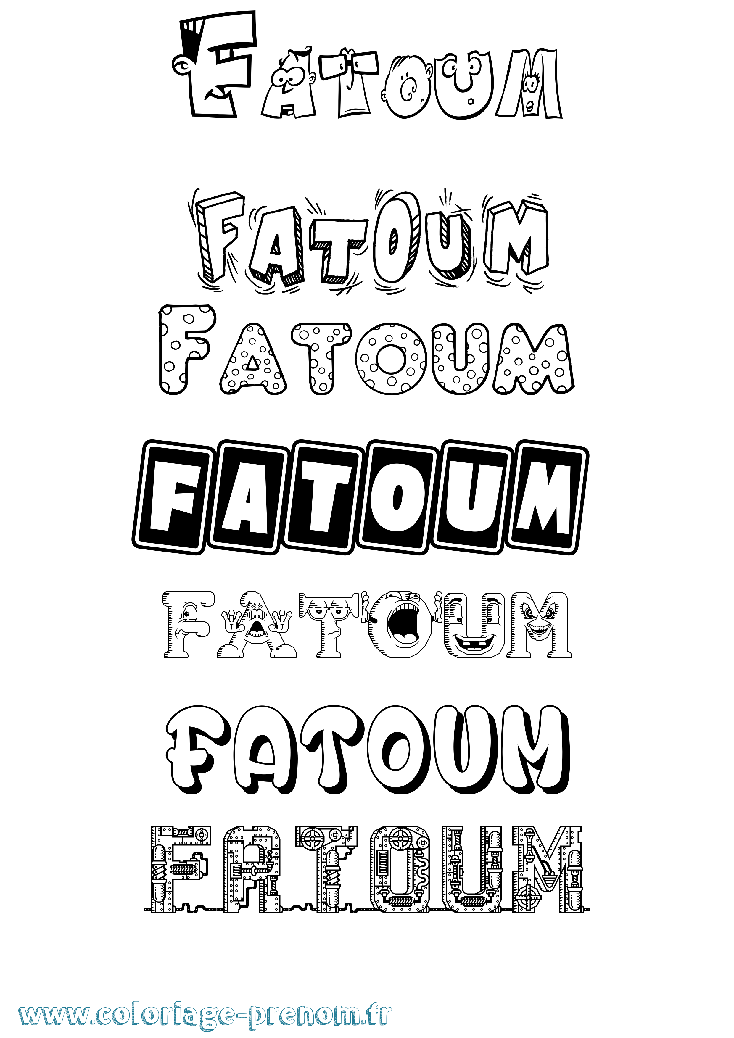 Coloriage Fatoum Fun Coloriage prénom Fatoum Fun