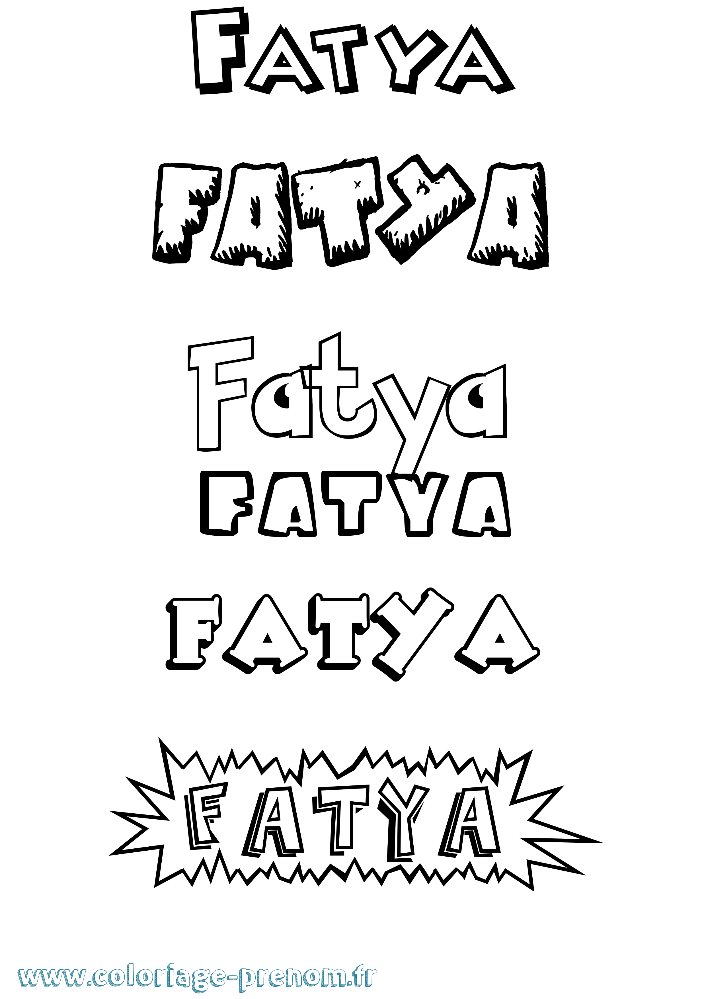 Coloriage Fatya Dessin Animé Coloriage prénom Fatya Dessin Animé