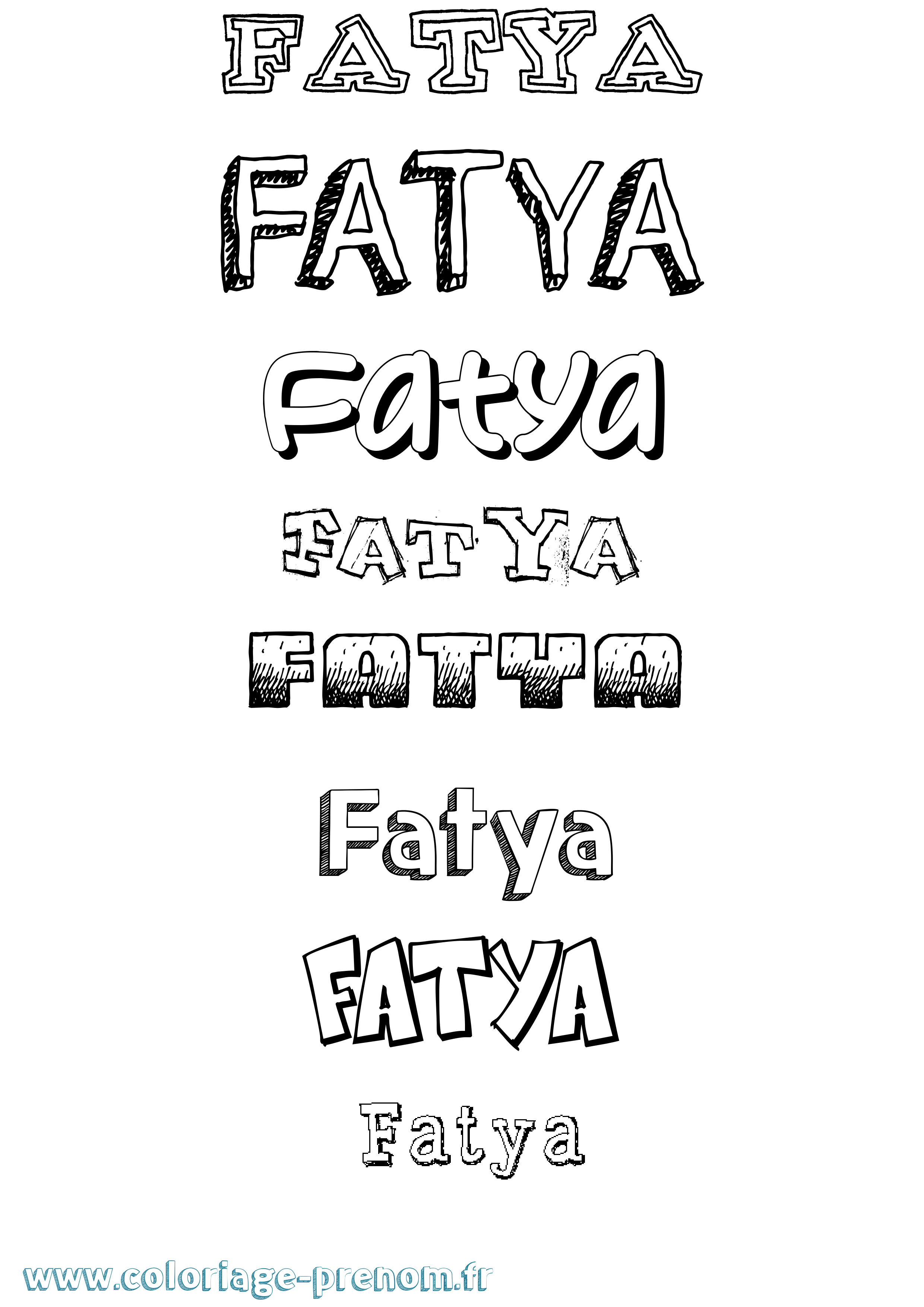 Coloriage Fatya Dessiné Coloriage prénom Fatya Dessiné