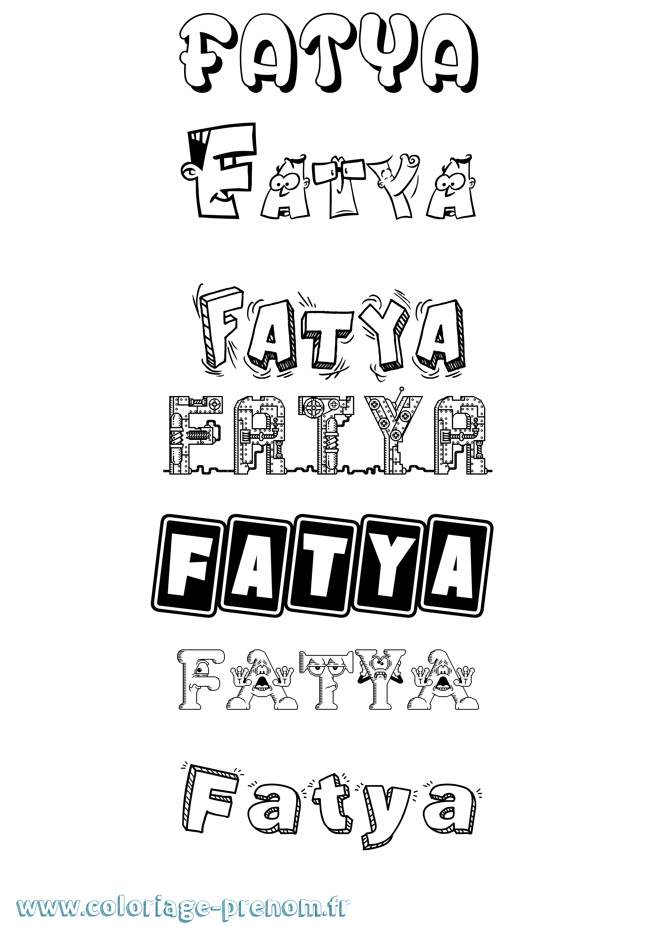 Coloriage Fatya Fun Coloriage prénom Fatya Fun