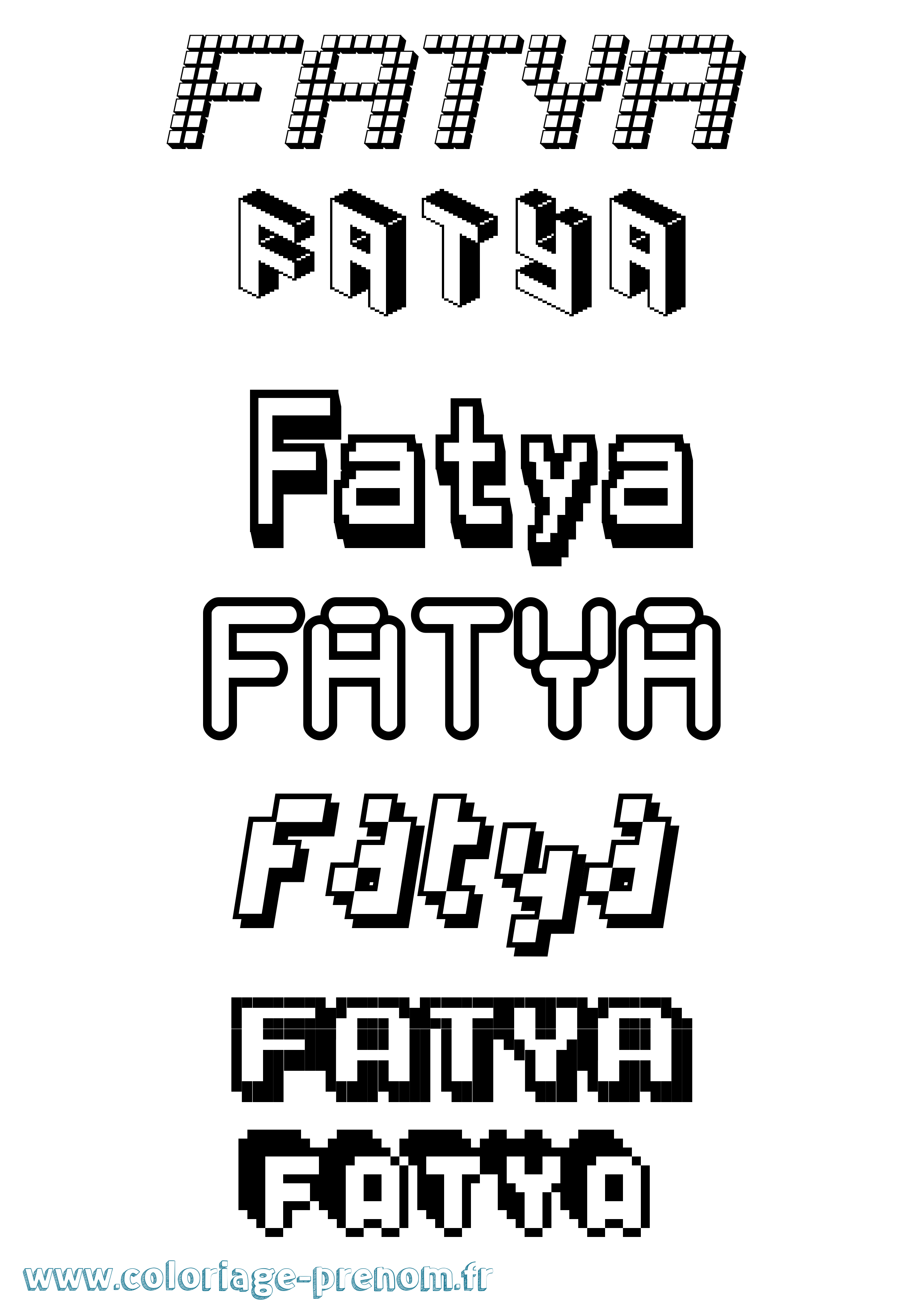 Coloriage Fatya Pixel Coloriage prénom Fatya Pixel