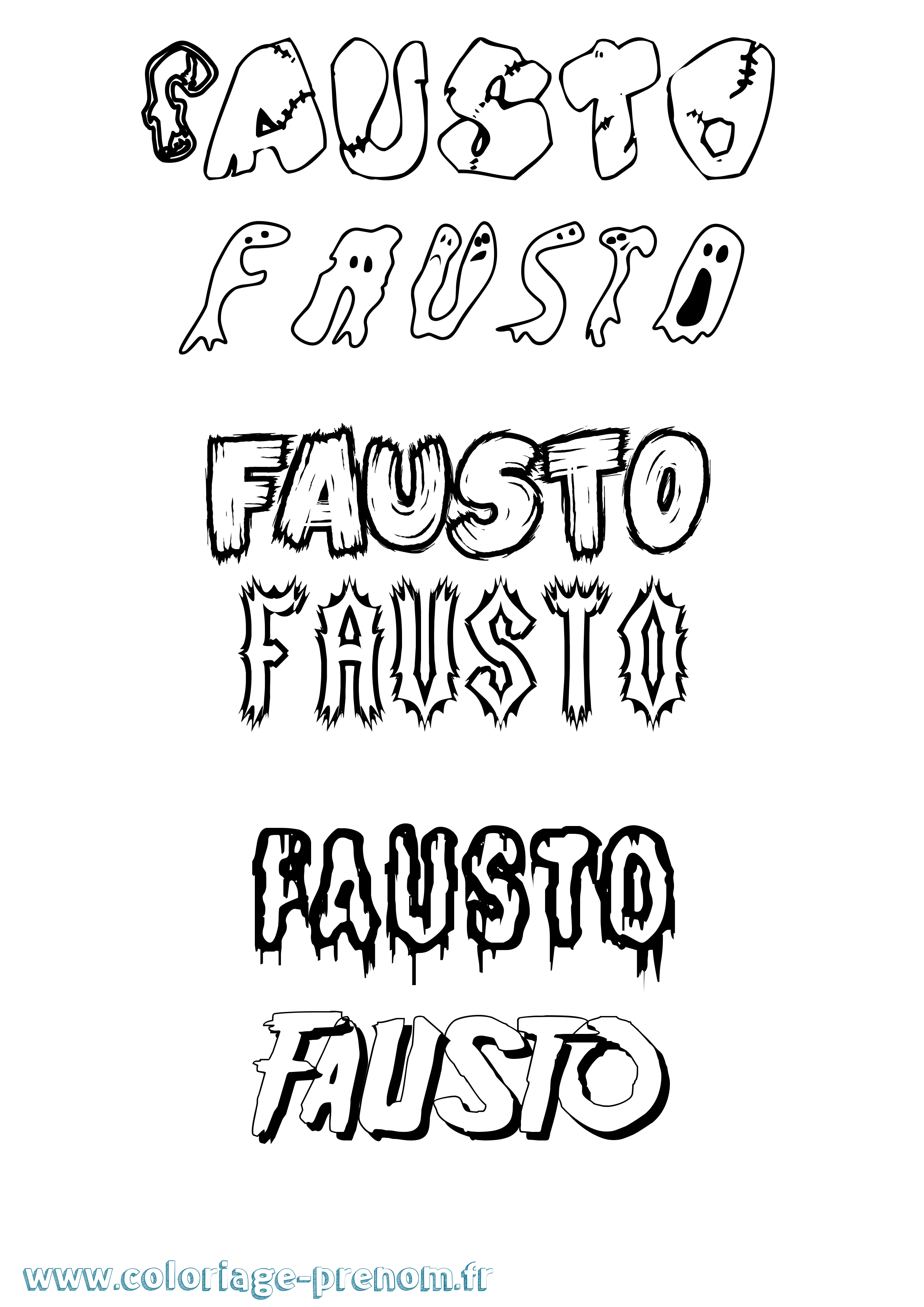 Coloriage Fausto Frisson Coloriage prénom Fausto Frisson