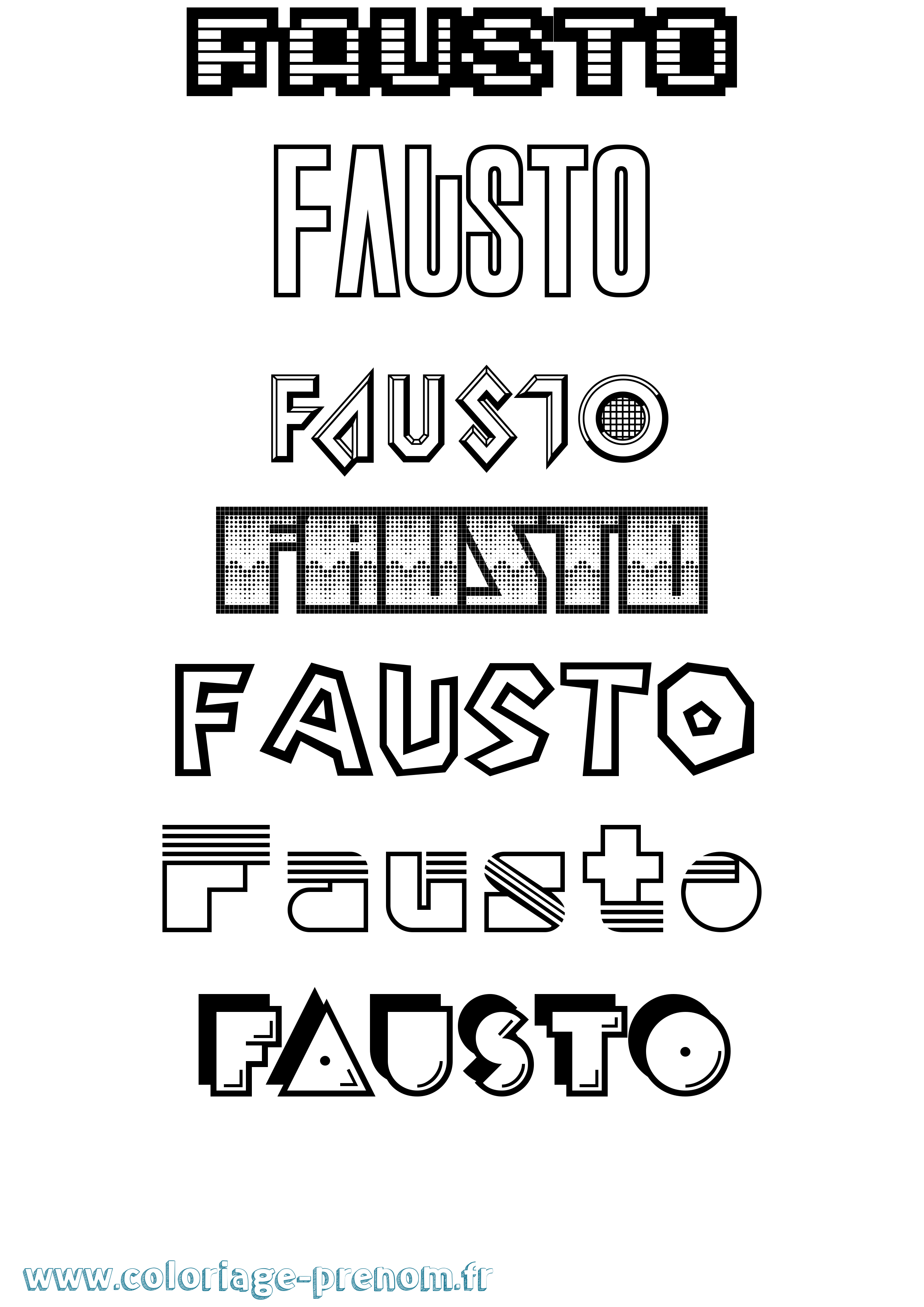Coloriage Fausto Jeux Vidéos Coloriage prénom Fausto Jeux Vidéos