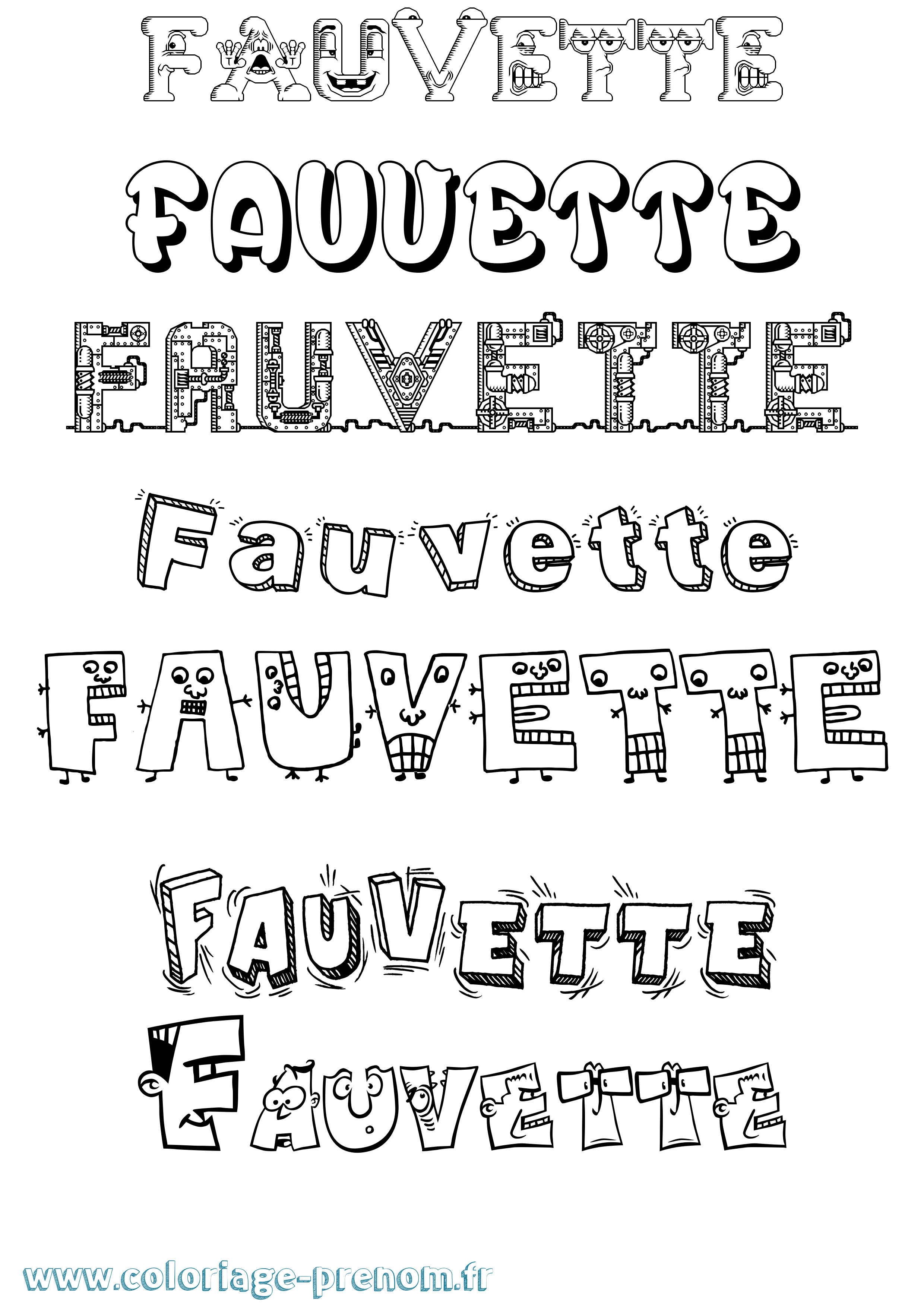 Coloriage Fauvette Fun Coloriage prénom Fauvette Fun