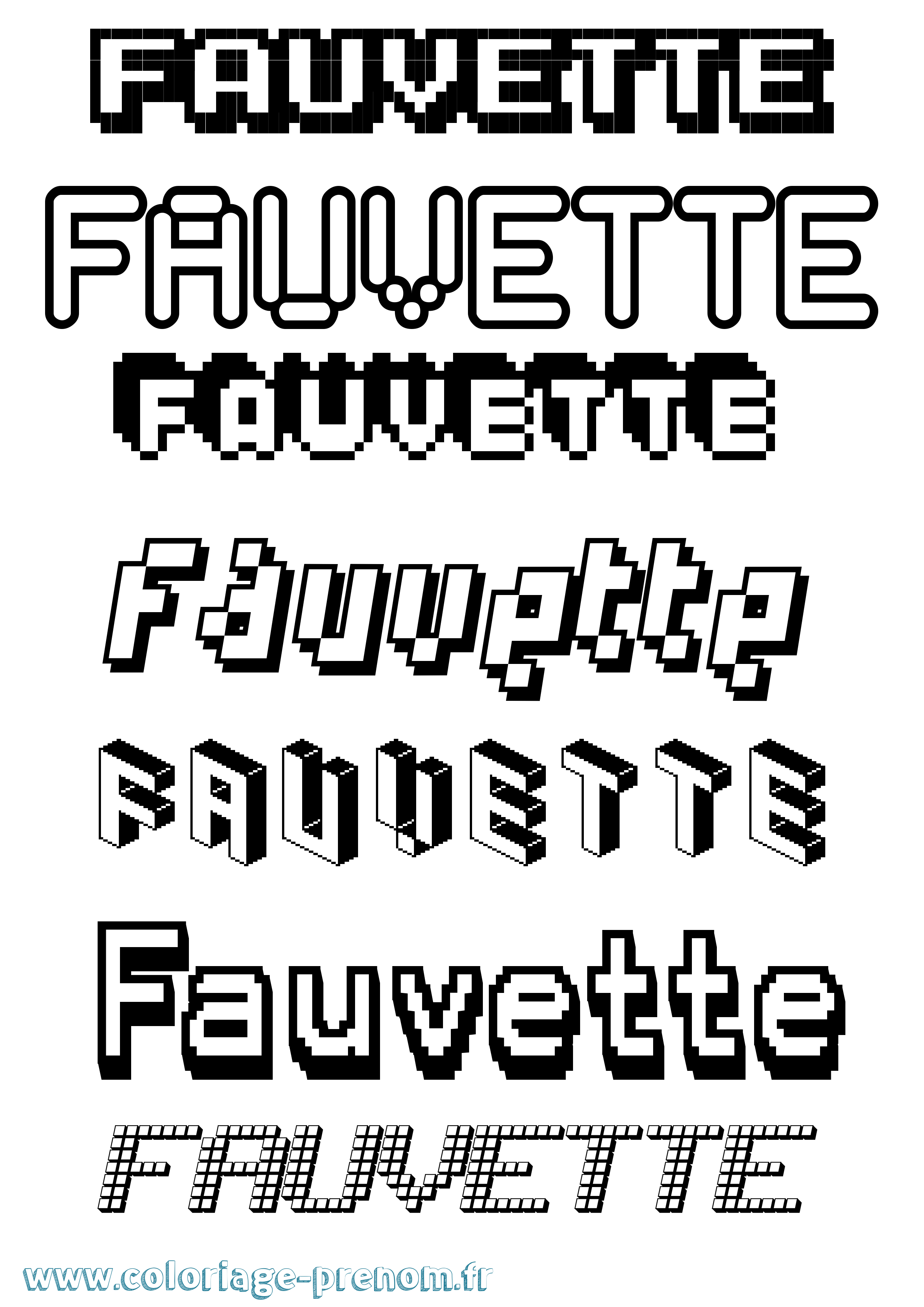 Coloriage Fauvette Pixel Coloriage prénom Fauvette Pixel