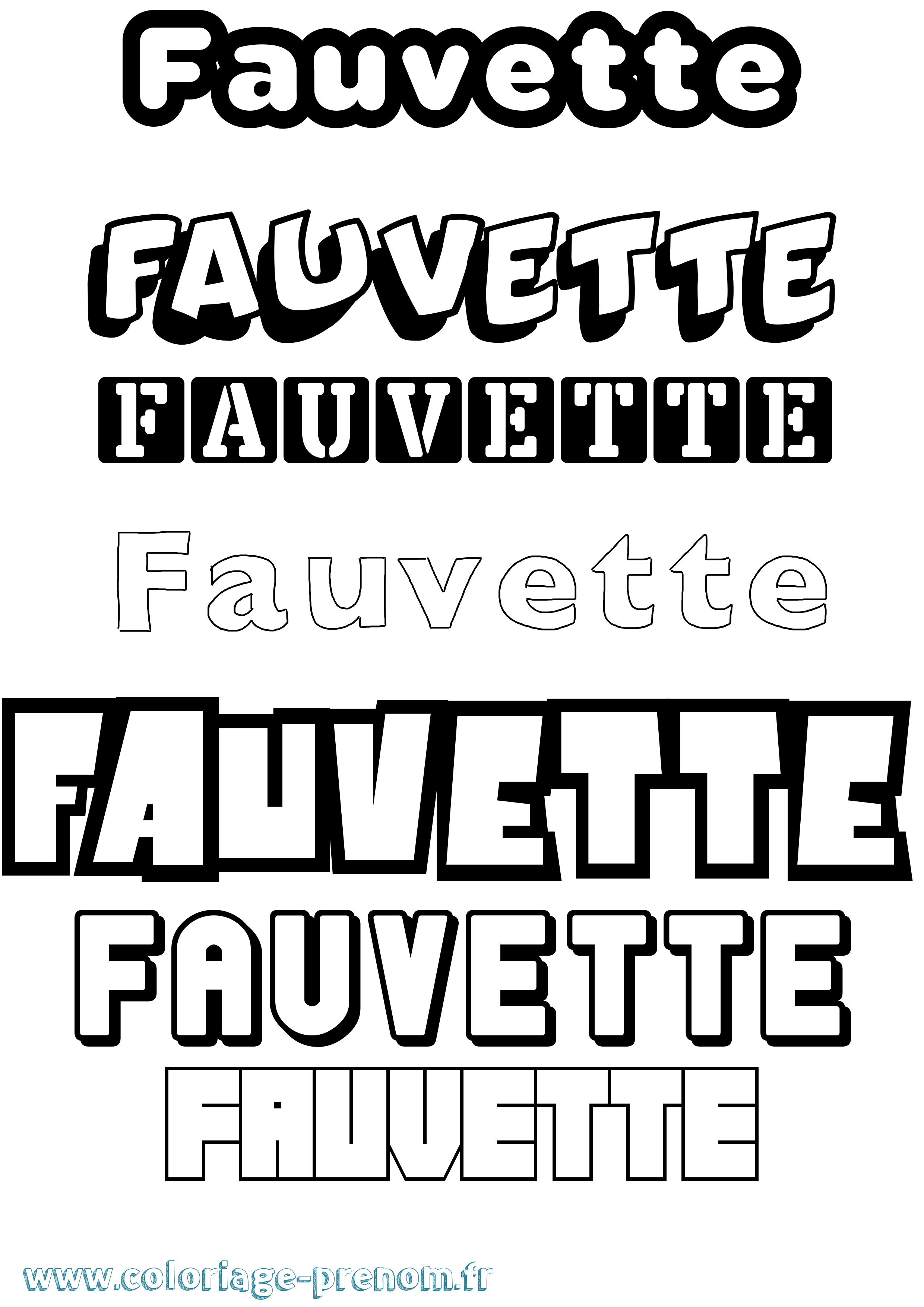 Coloriage Fauvette Simple Coloriage prénom Fauvette Simple