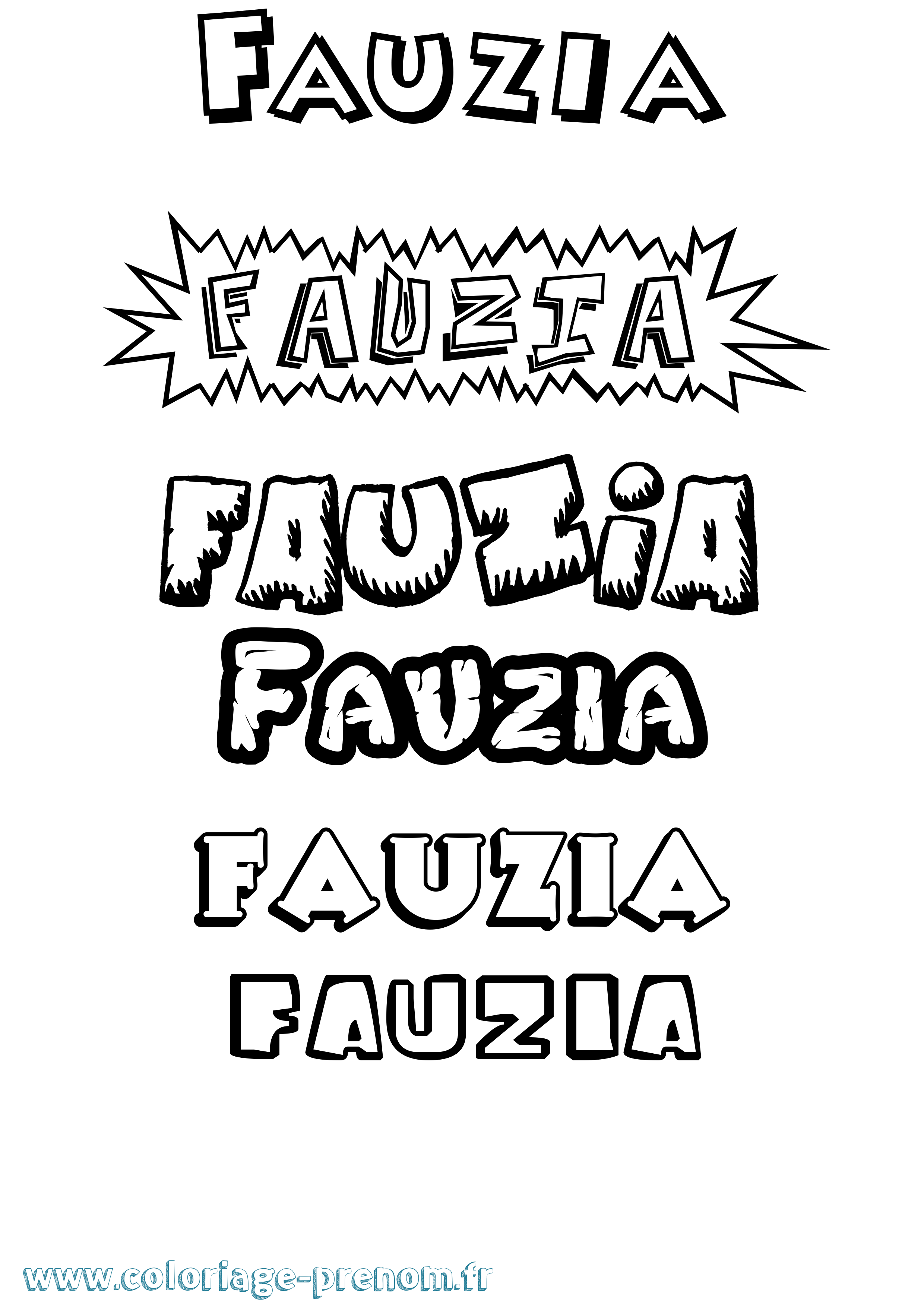Coloriage Fauzia Dessin Animé Coloriage prénom Fauzia Dessin Animé