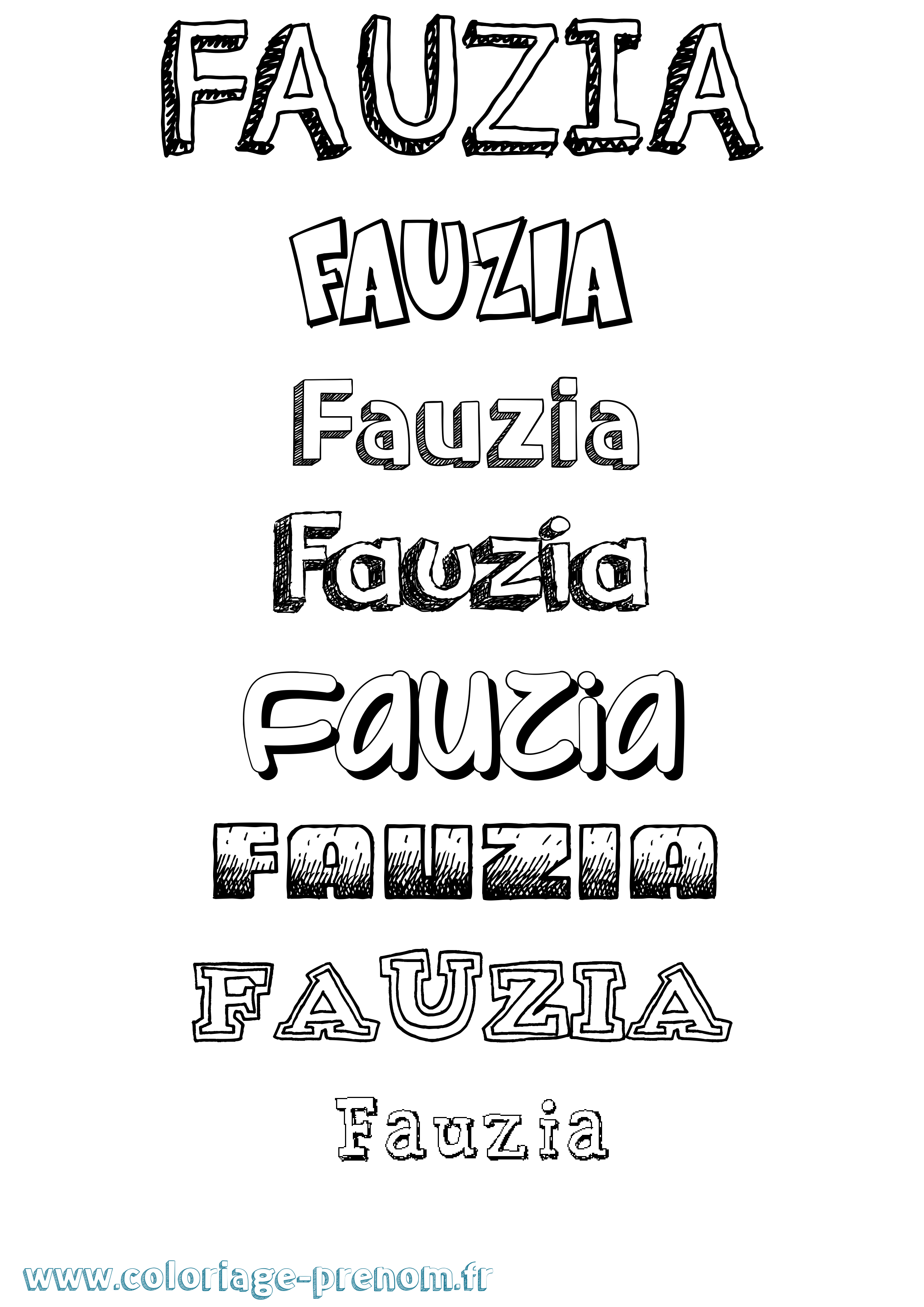 Coloriage Fauzia Dessiné Coloriage prénom Fauzia Dessiné