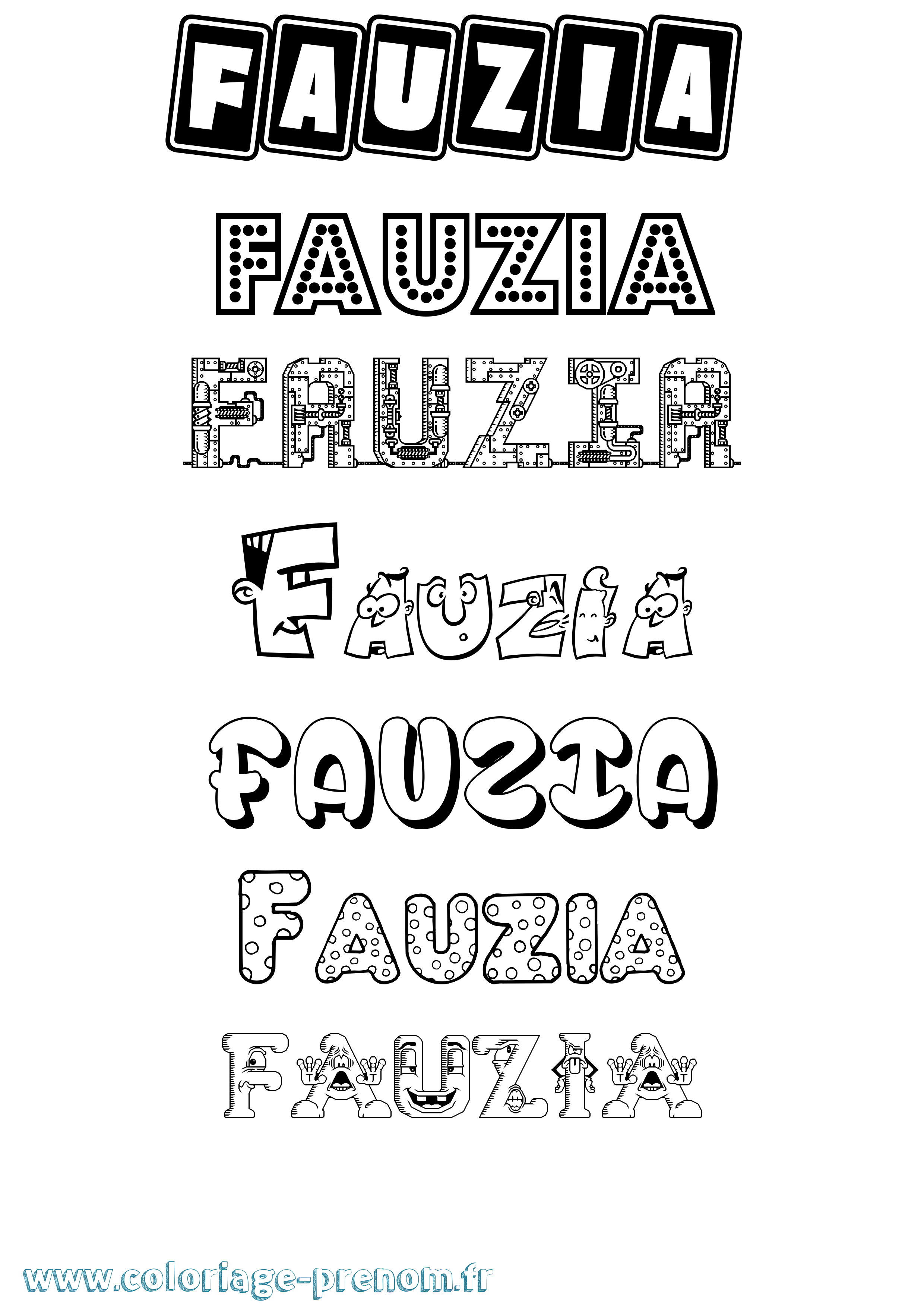 Coloriage Fauzia Fun Coloriage prénom Fauzia Fun