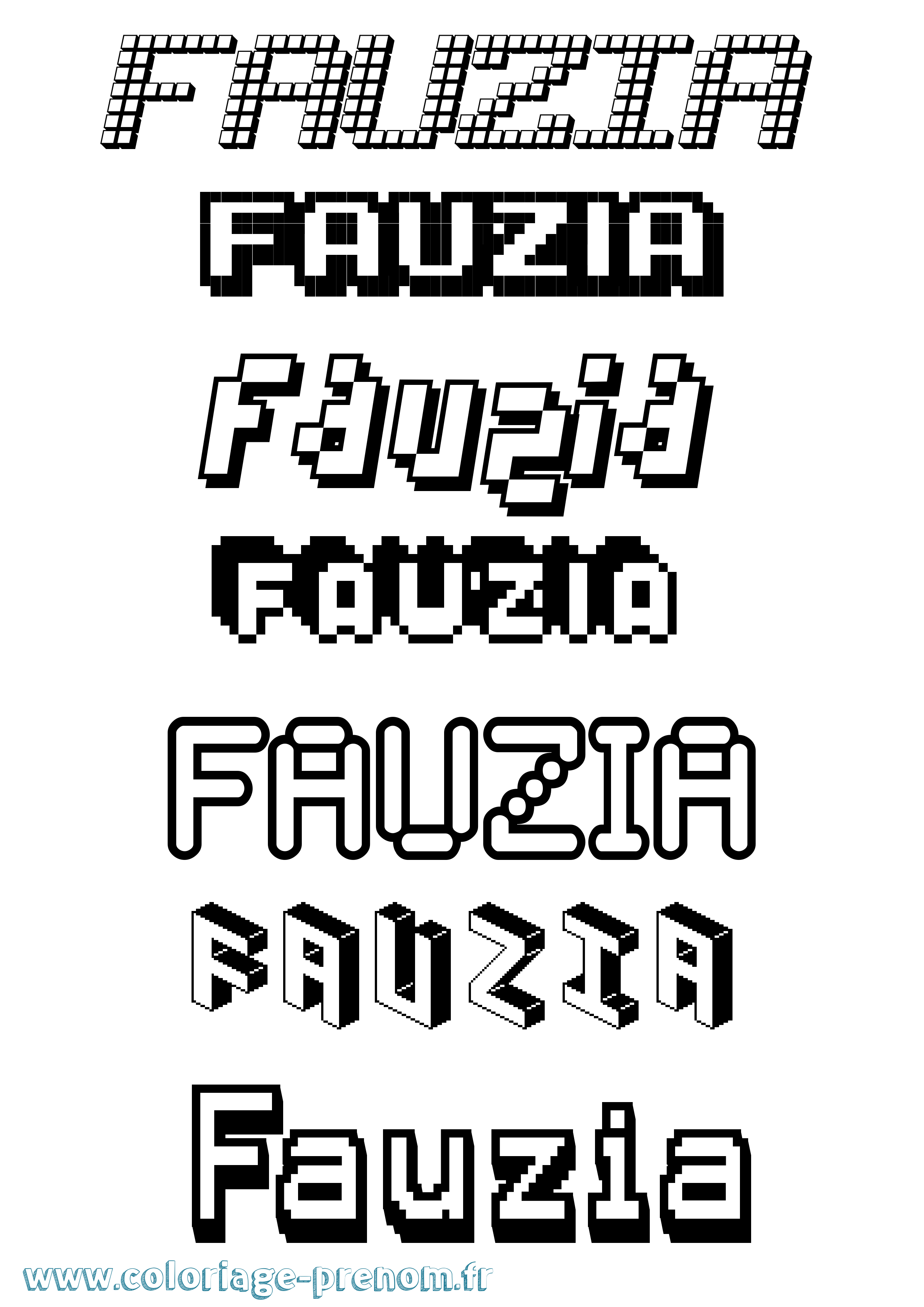 Coloriage Fauzia Pixel Coloriage prénom Fauzia Pixel