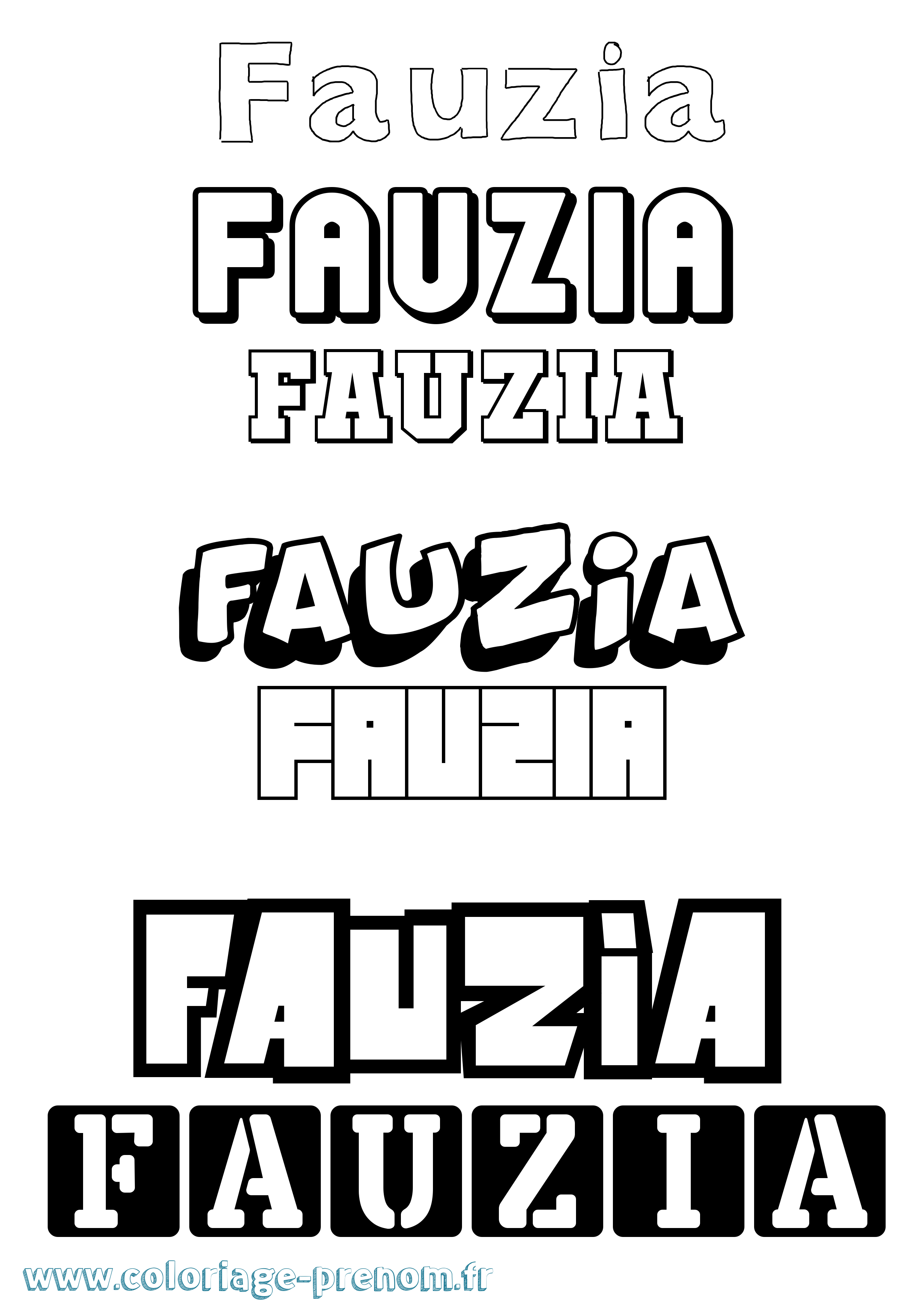 Coloriage Fauzia Simple Coloriage prénom Fauzia Simple
