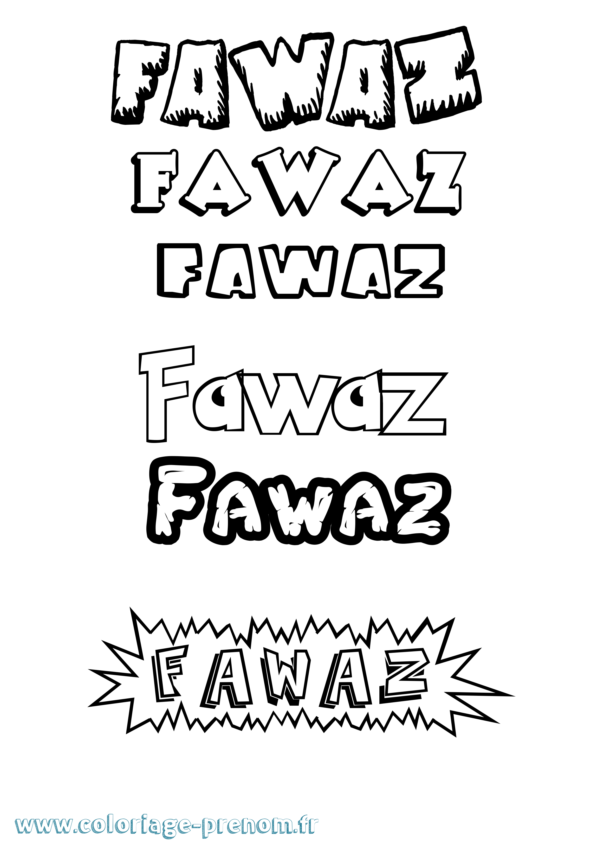 Coloriage Fawaz Dessin Animé Coloriage prénom Fawaz Dessin Animé