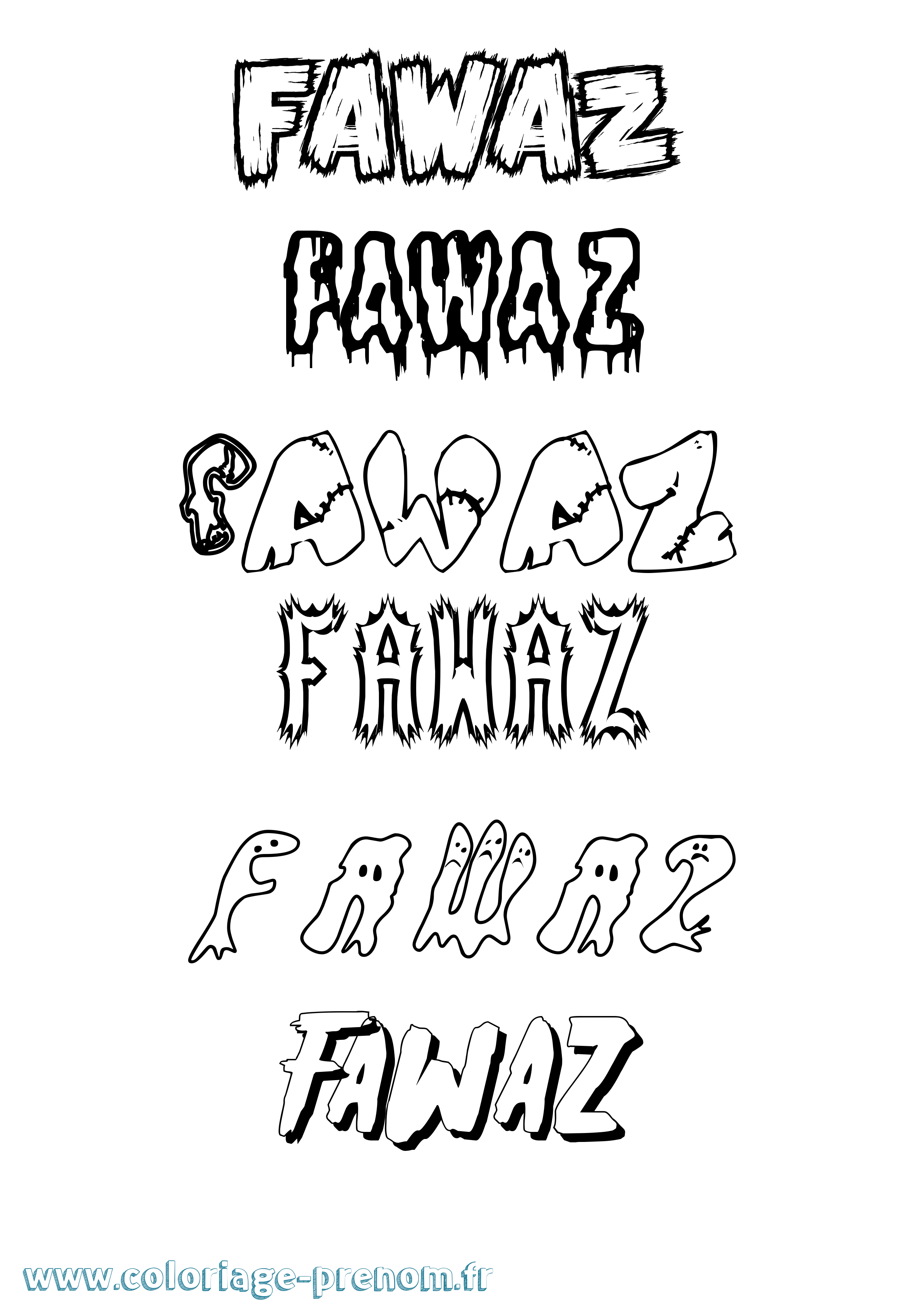 Coloriage Fawaz Frisson Coloriage prénom Fawaz Frisson