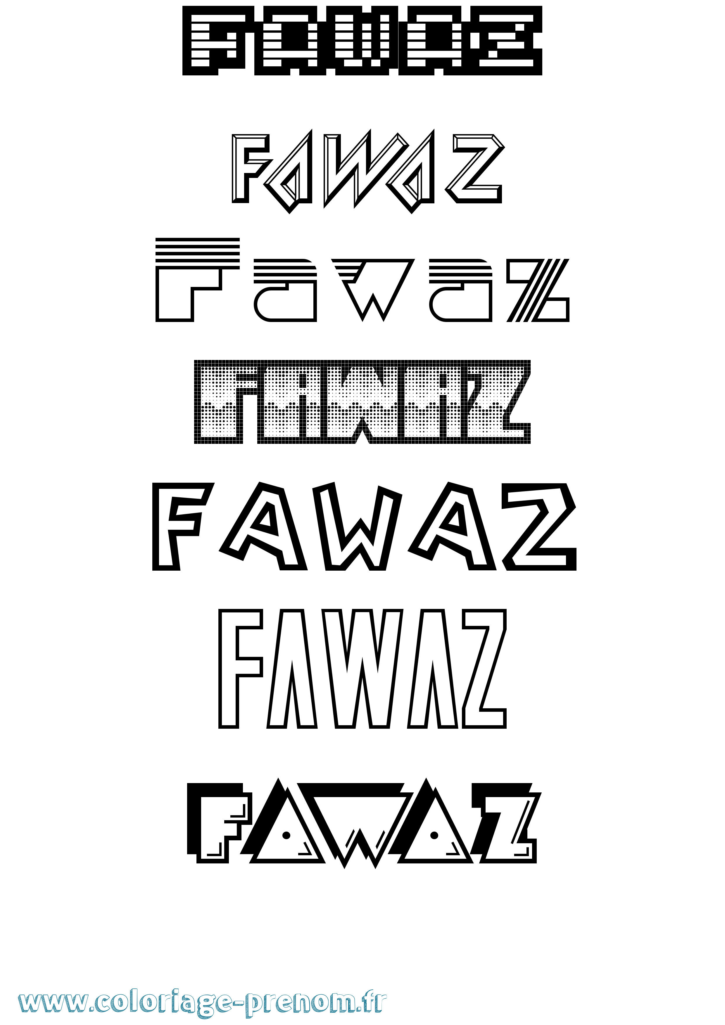 Coloriage Fawaz Jeux Vidéos Coloriage prénom Fawaz Jeux Vidéos