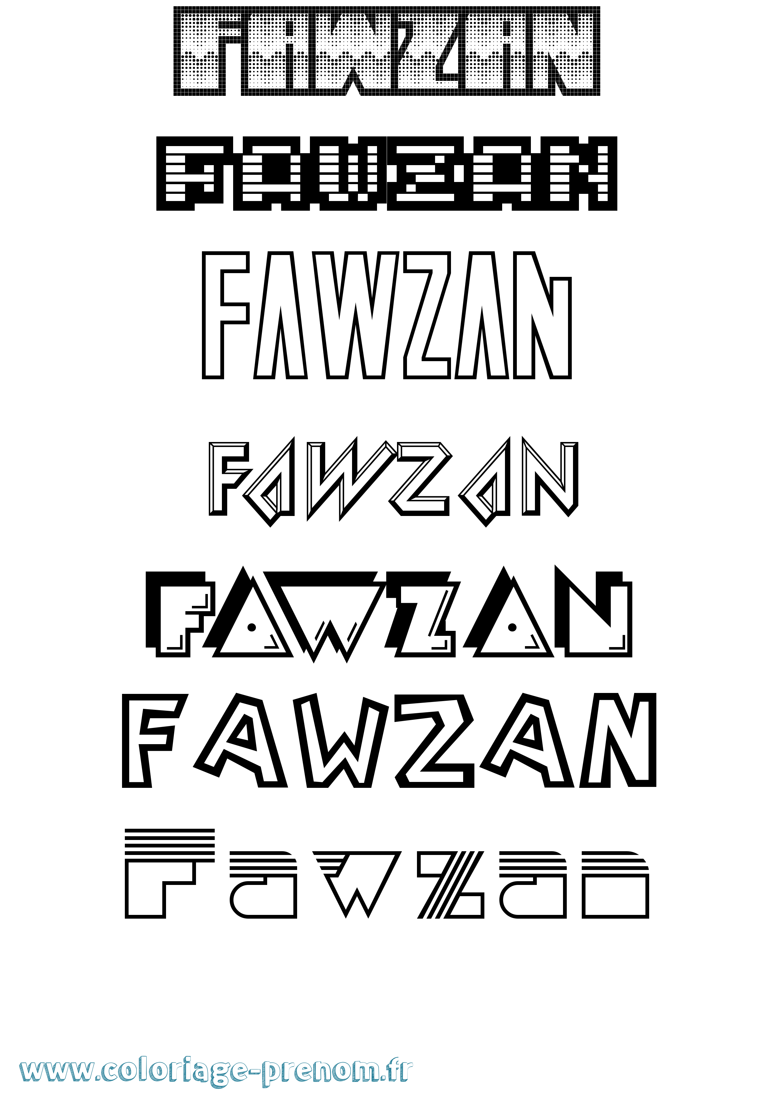 Coloriage Fawzan Jeux Vidéos Coloriage prénom Fawzan Jeux Vidéos