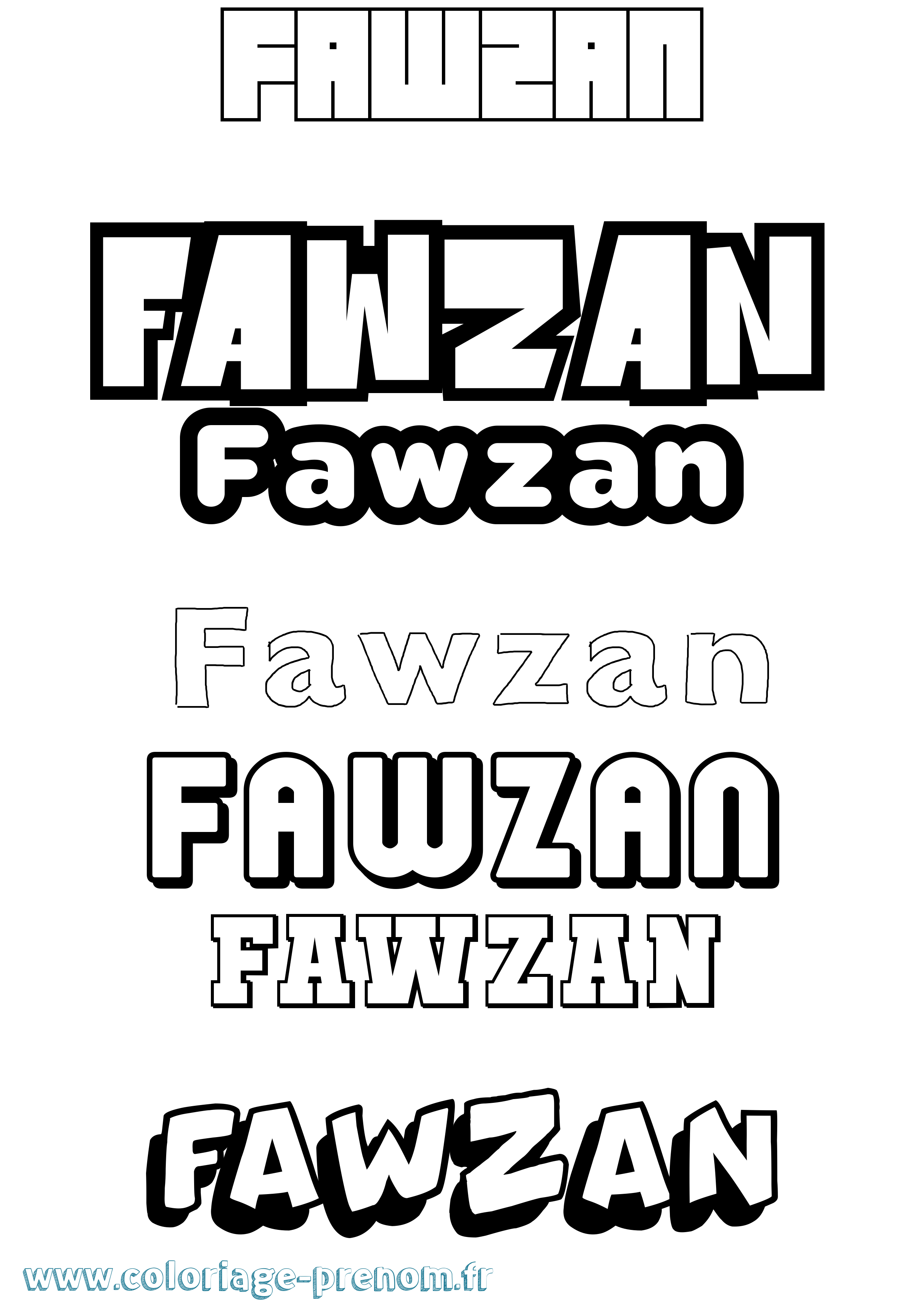Coloriage Fawzan Simple Coloriage prénom Fawzan Simple