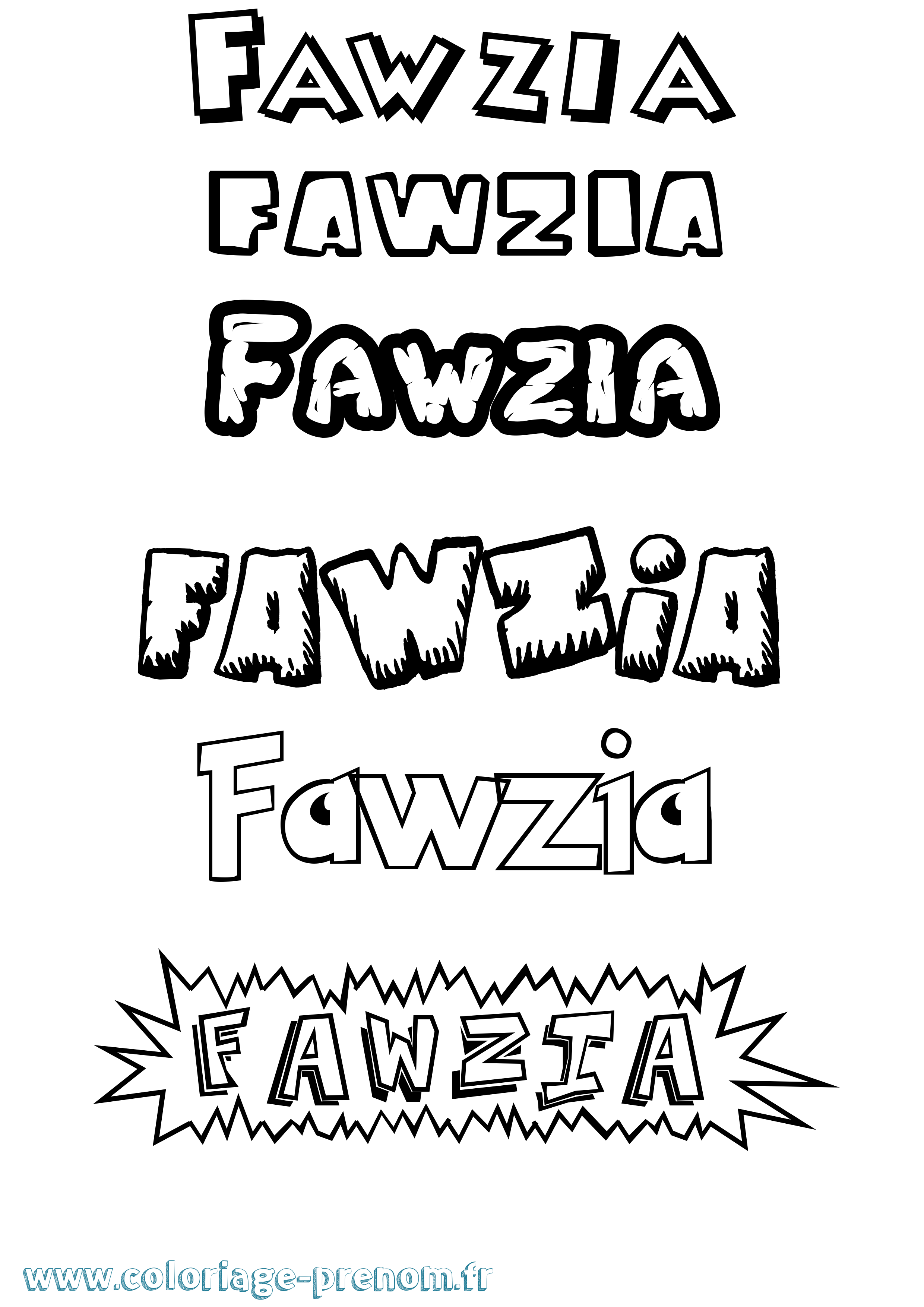 Coloriage Fawzia Dessin Animé Coloriage prénom Fawzia Dessin Animé
