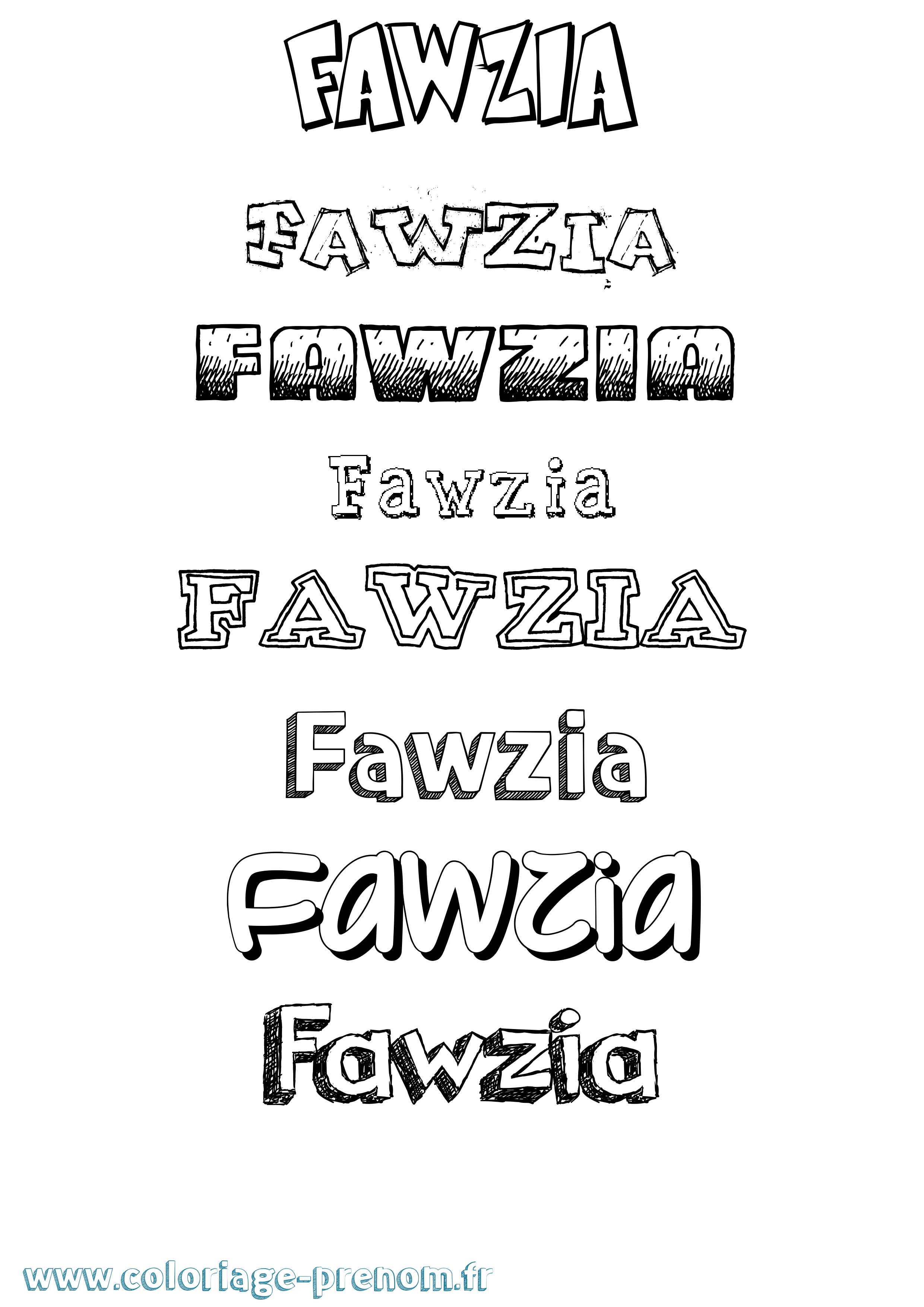 Coloriage Fawzia Dessiné Coloriage prénom Fawzia Dessiné