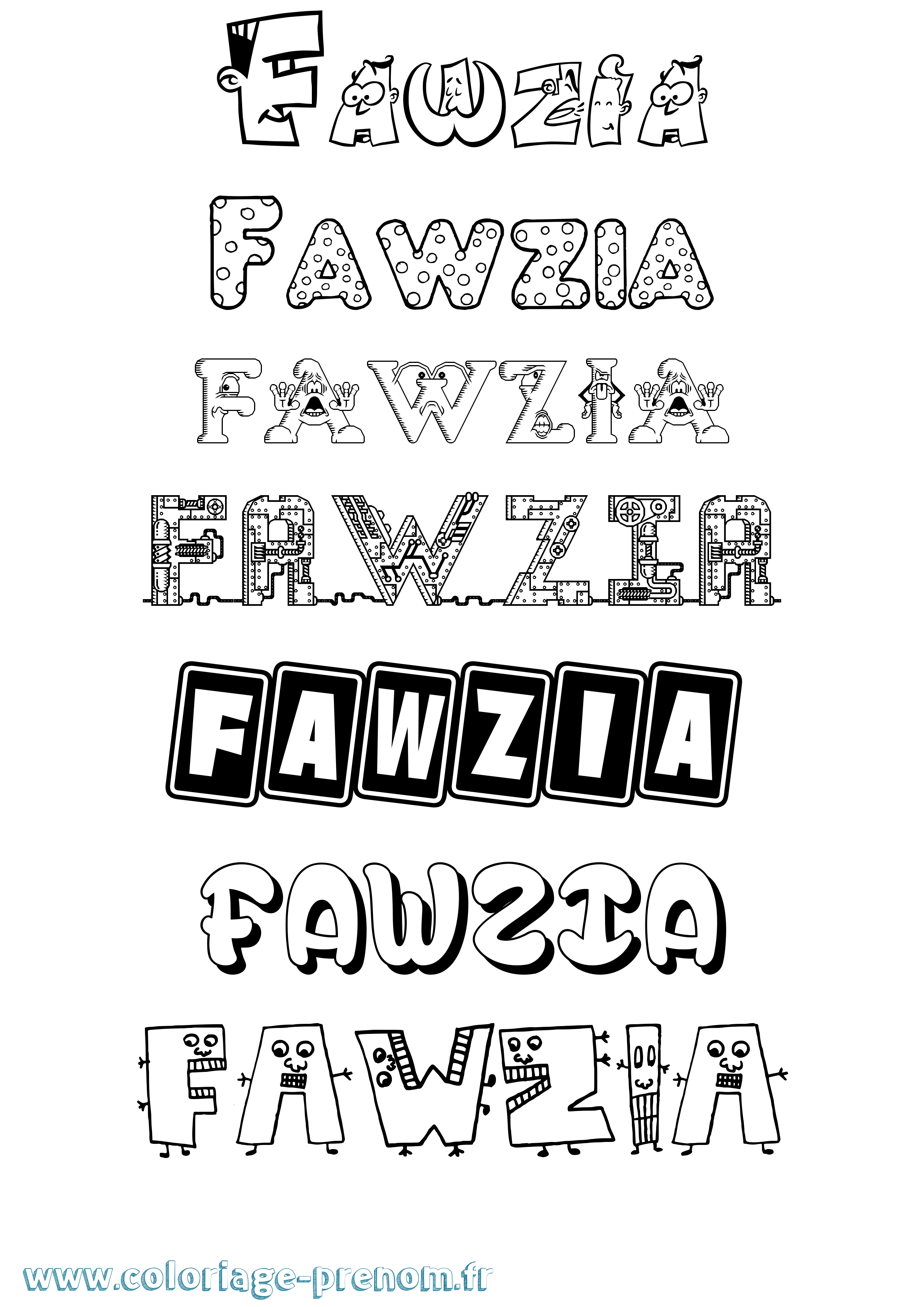 Coloriage Fawzia Fun Coloriage prénom Fawzia Fun
