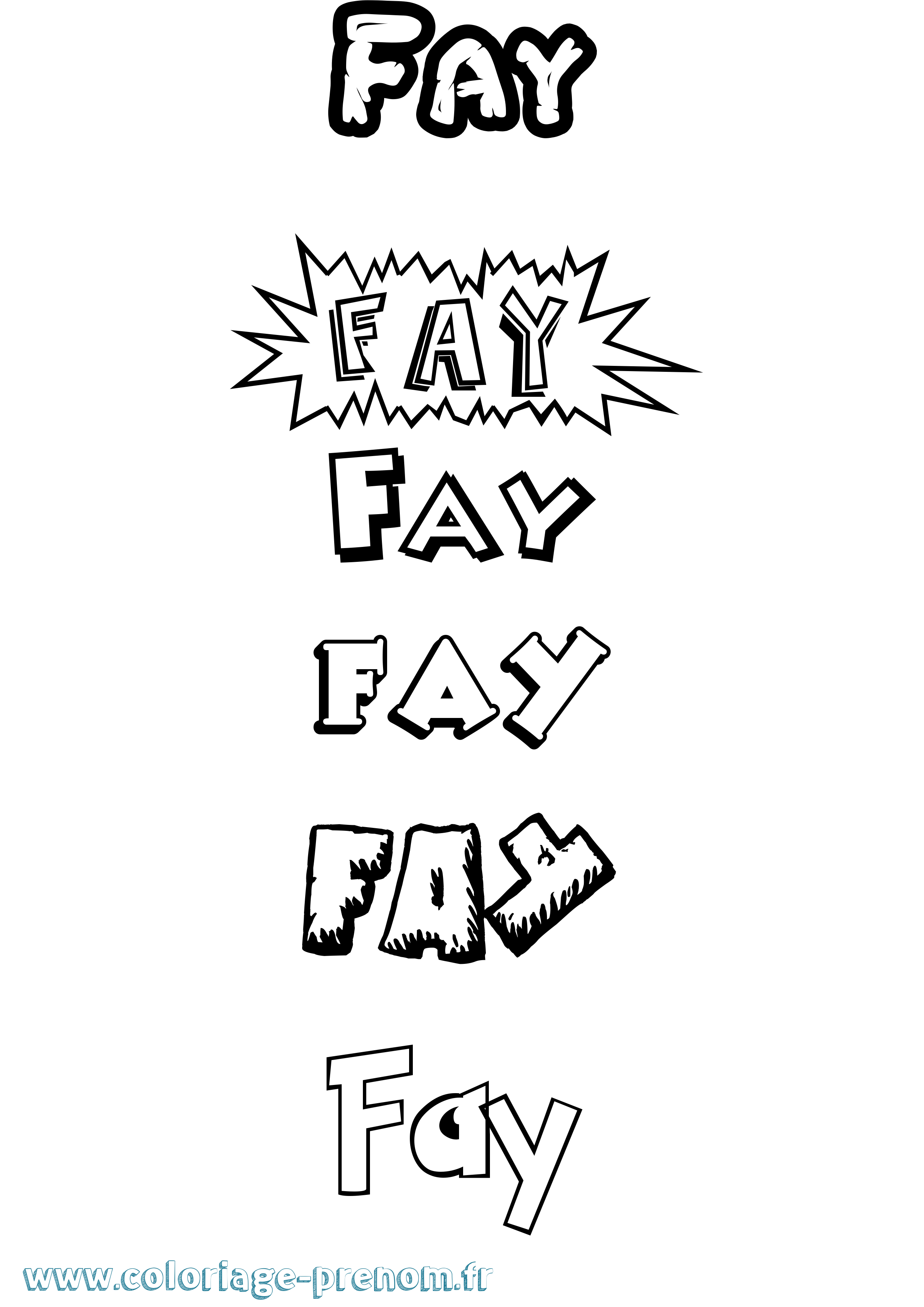 Coloriage Fay Dessin Animé Coloriage prénom Fay Dessin Animé