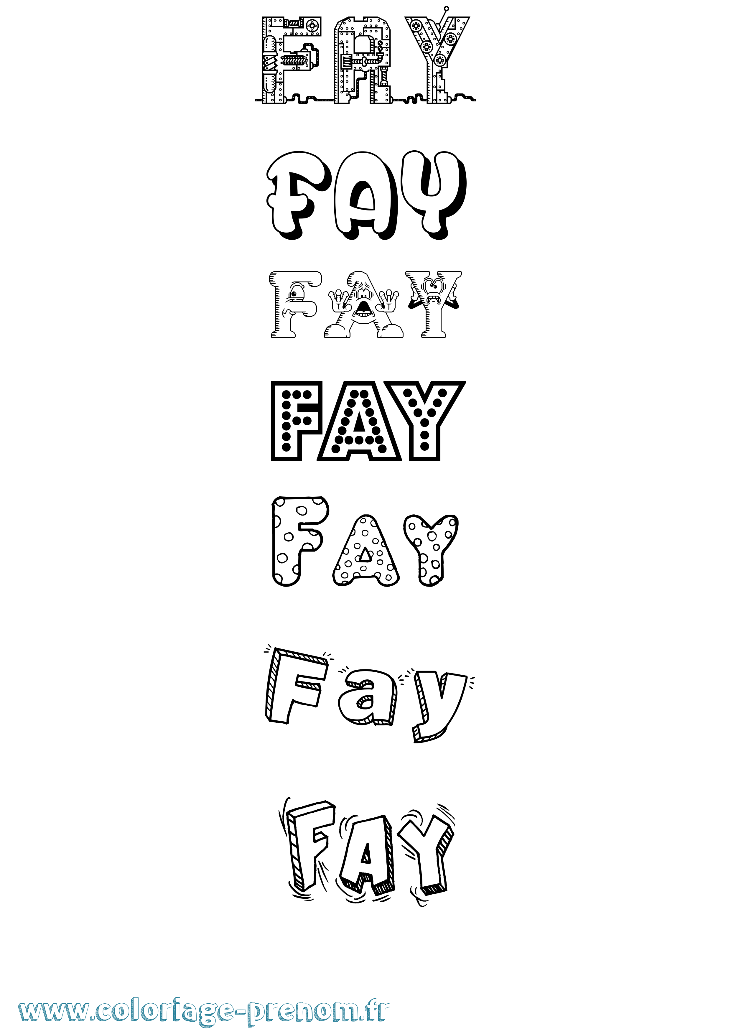 Coloriage Fay Fun Coloriage prénom Fay Fun