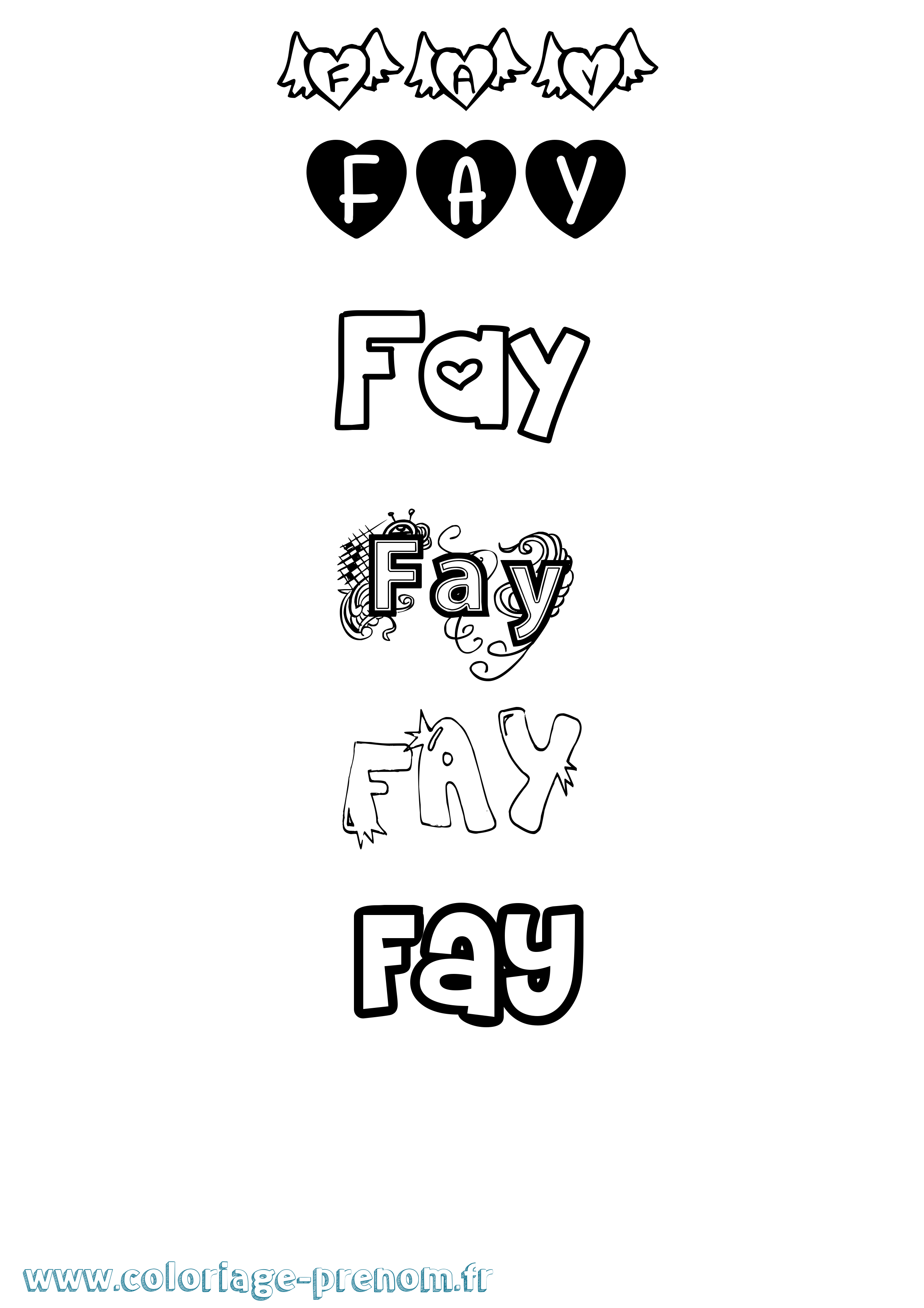 Coloriage Fay Girly Coloriage prénom Fay Girly