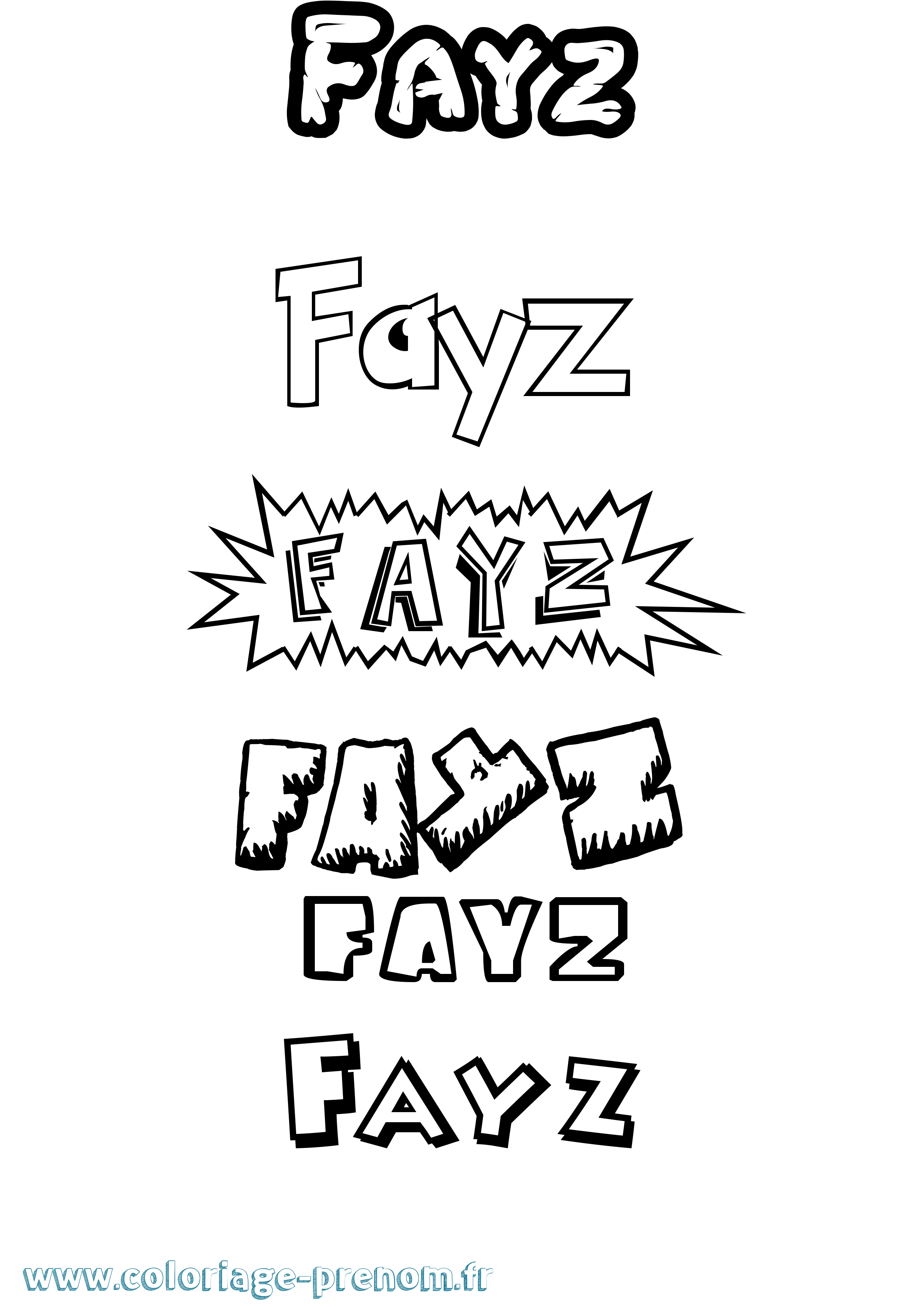 Coloriage Fayz Dessin Animé Coloriage prénom Fayz Dessin Animé