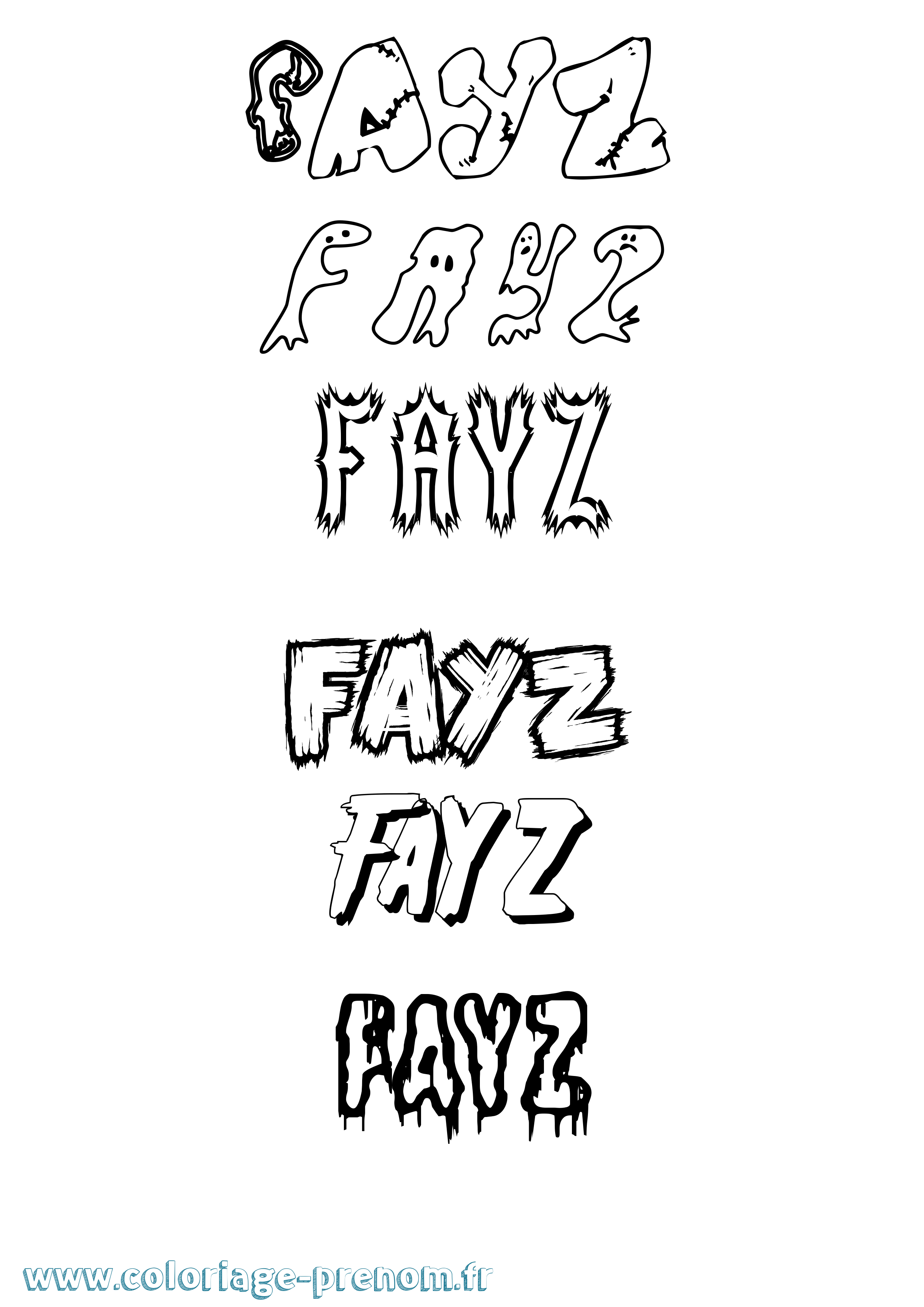 Coloriage Fayz Frisson Coloriage prénom Fayz Frisson