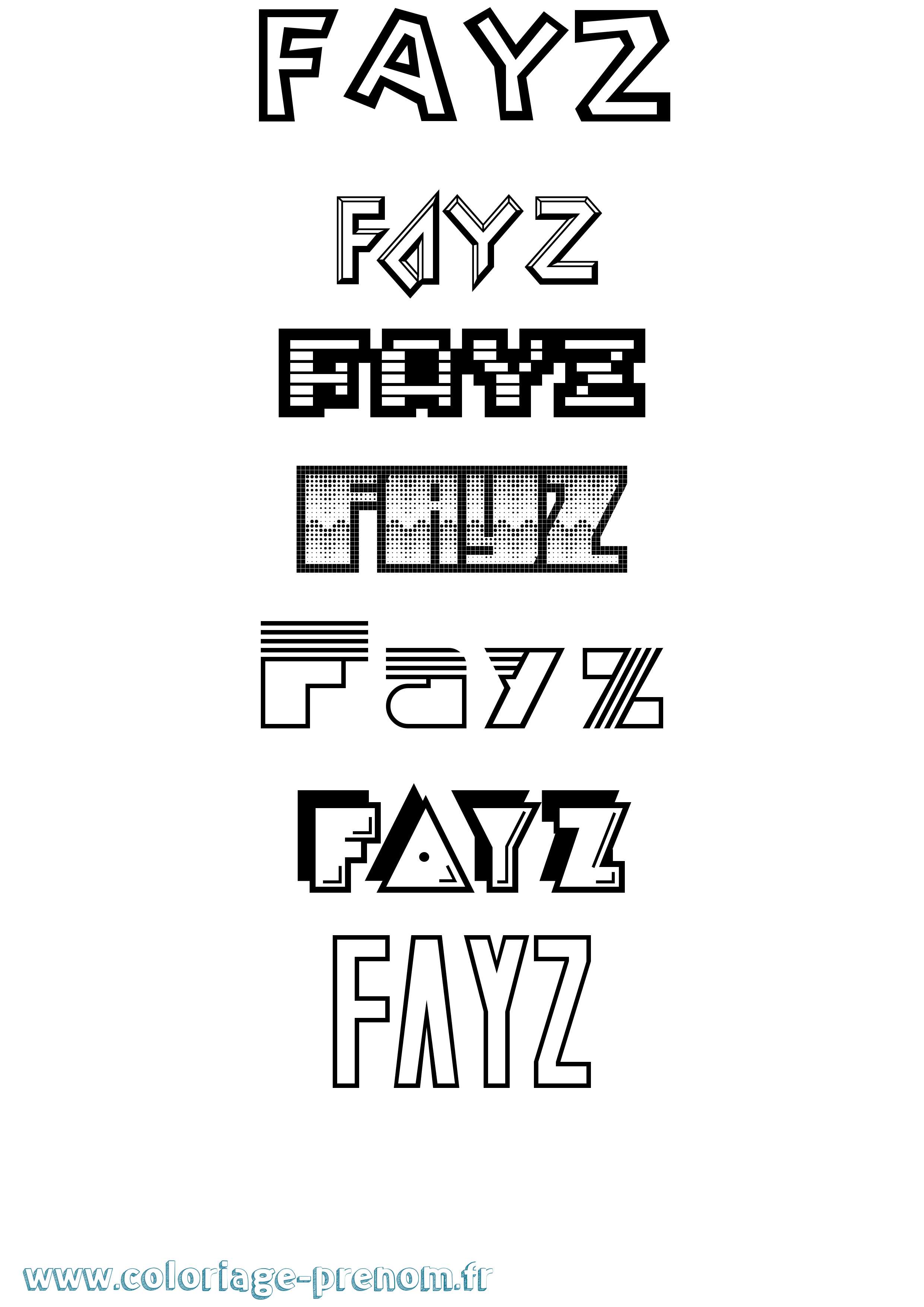 Coloriage Fayz Jeux Vidéos Coloriage prénom Fayz Jeux Vidéos