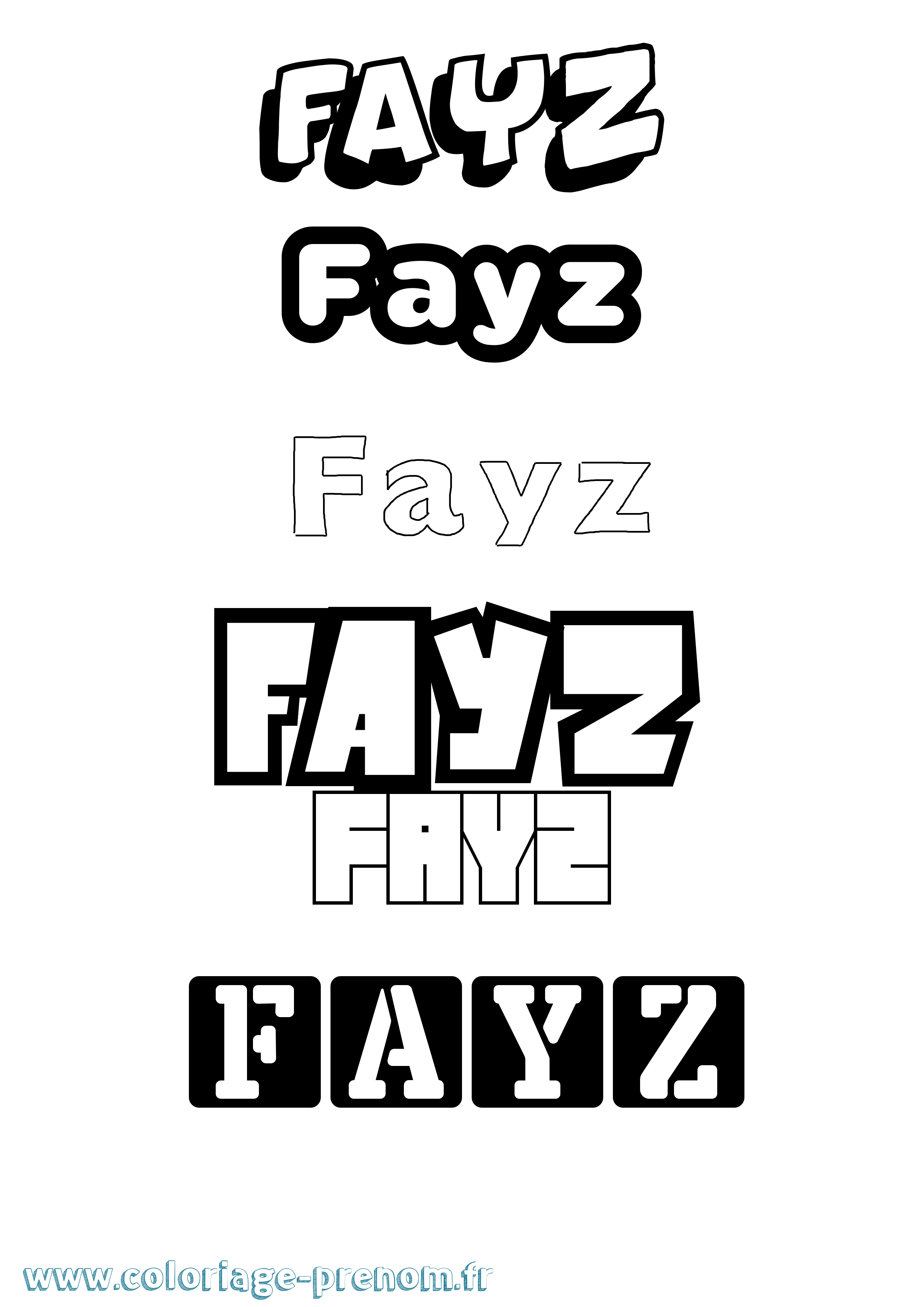 Coloriage Fayz Simple Coloriage prénom Fayz Simple