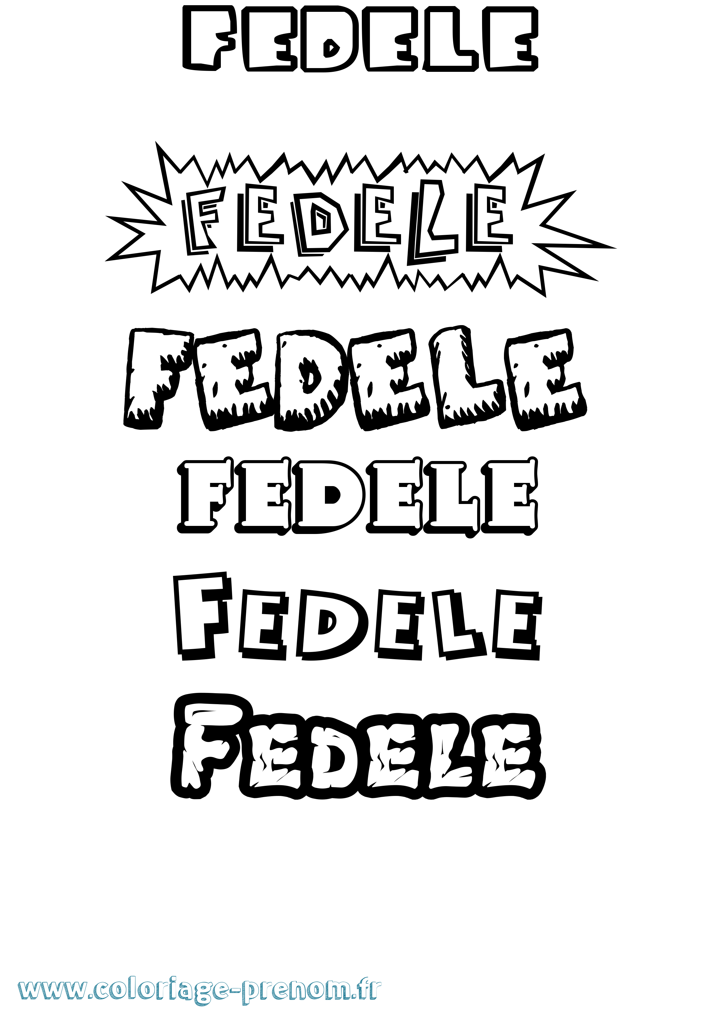 Coloriage Fedele Dessin Animé Coloriage prénom Fedele Dessin Animé