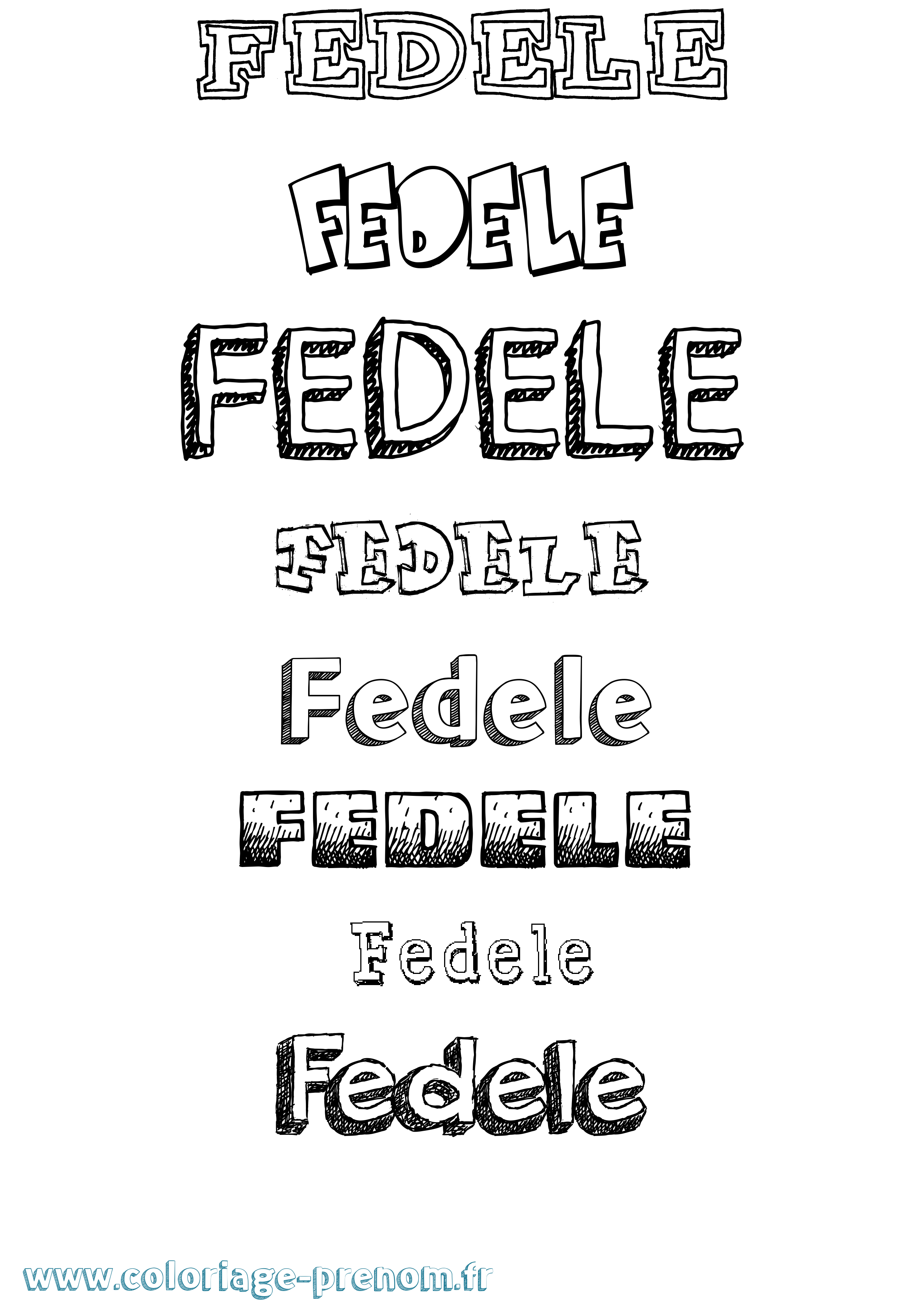 Coloriage Fedele Dessiné Coloriage prénom Fedele Dessiné