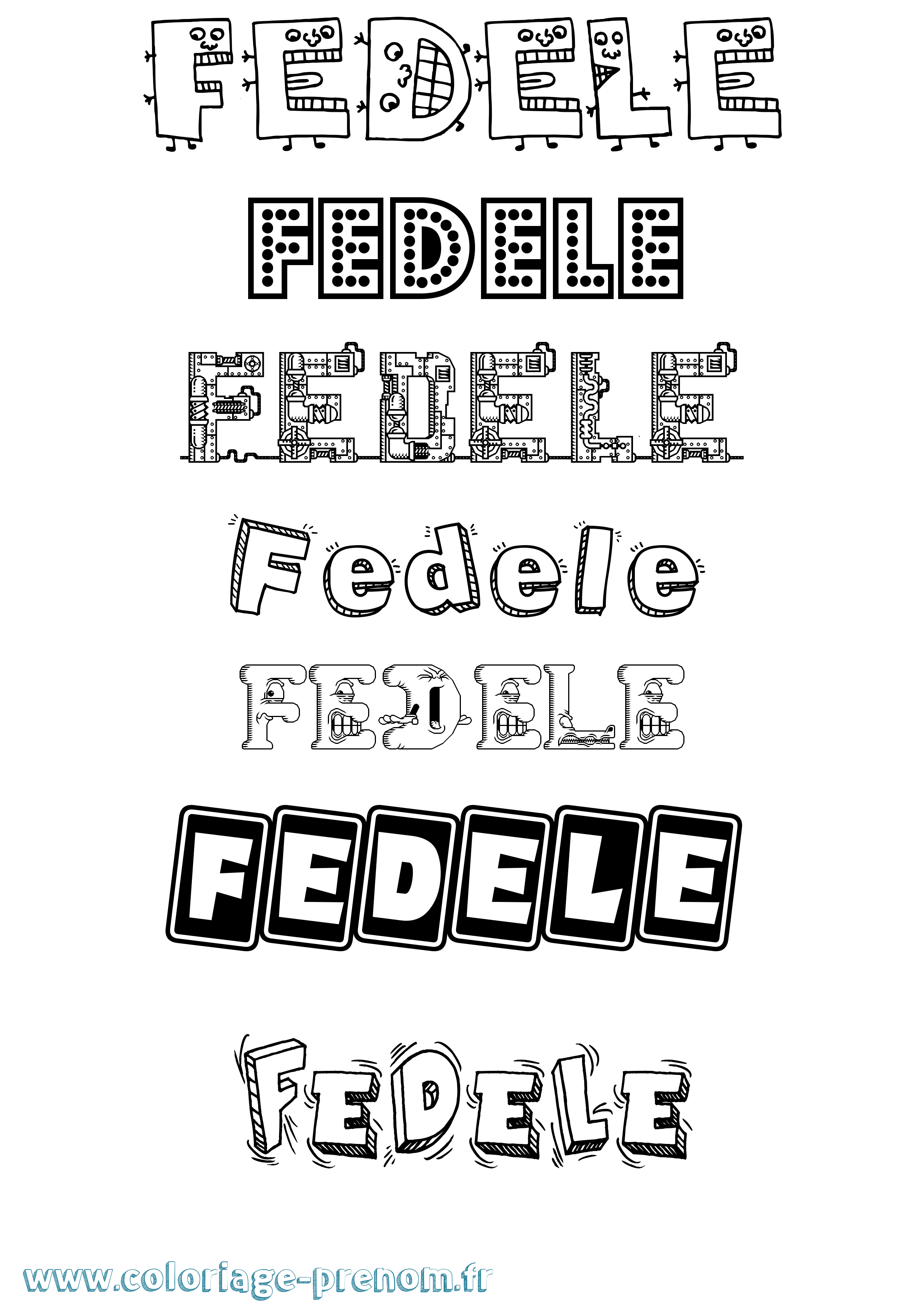 Coloriage Fedele Fun Coloriage prénom Fedele Fun