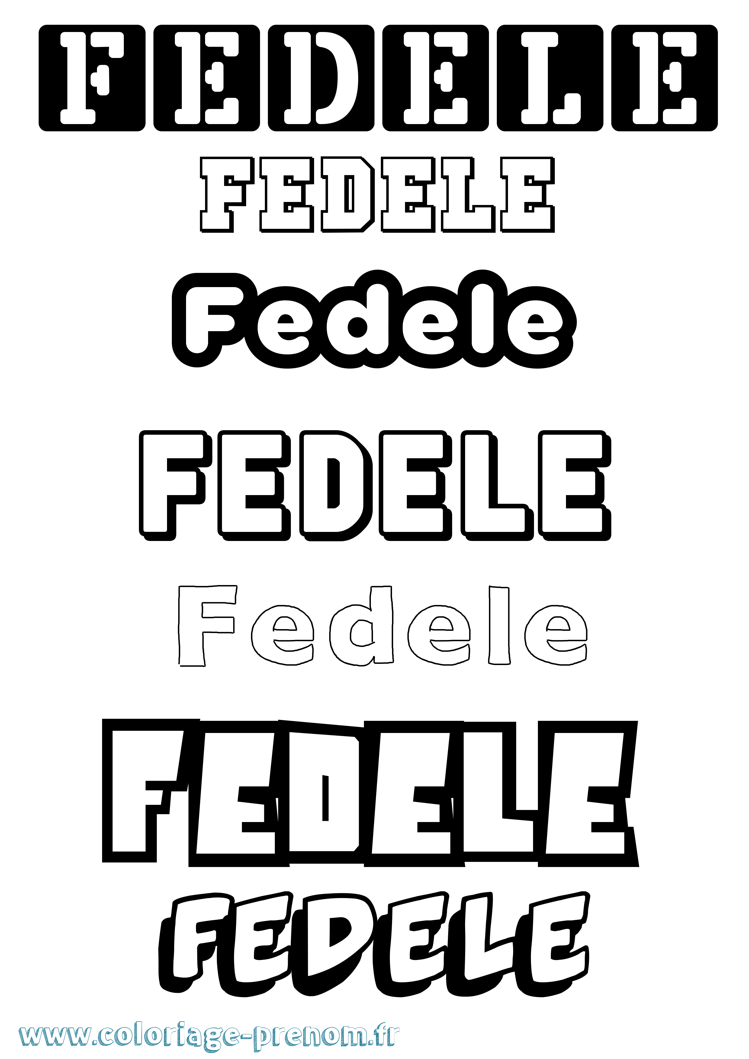 Coloriage Fedele Simple Coloriage prénom Fedele Simple