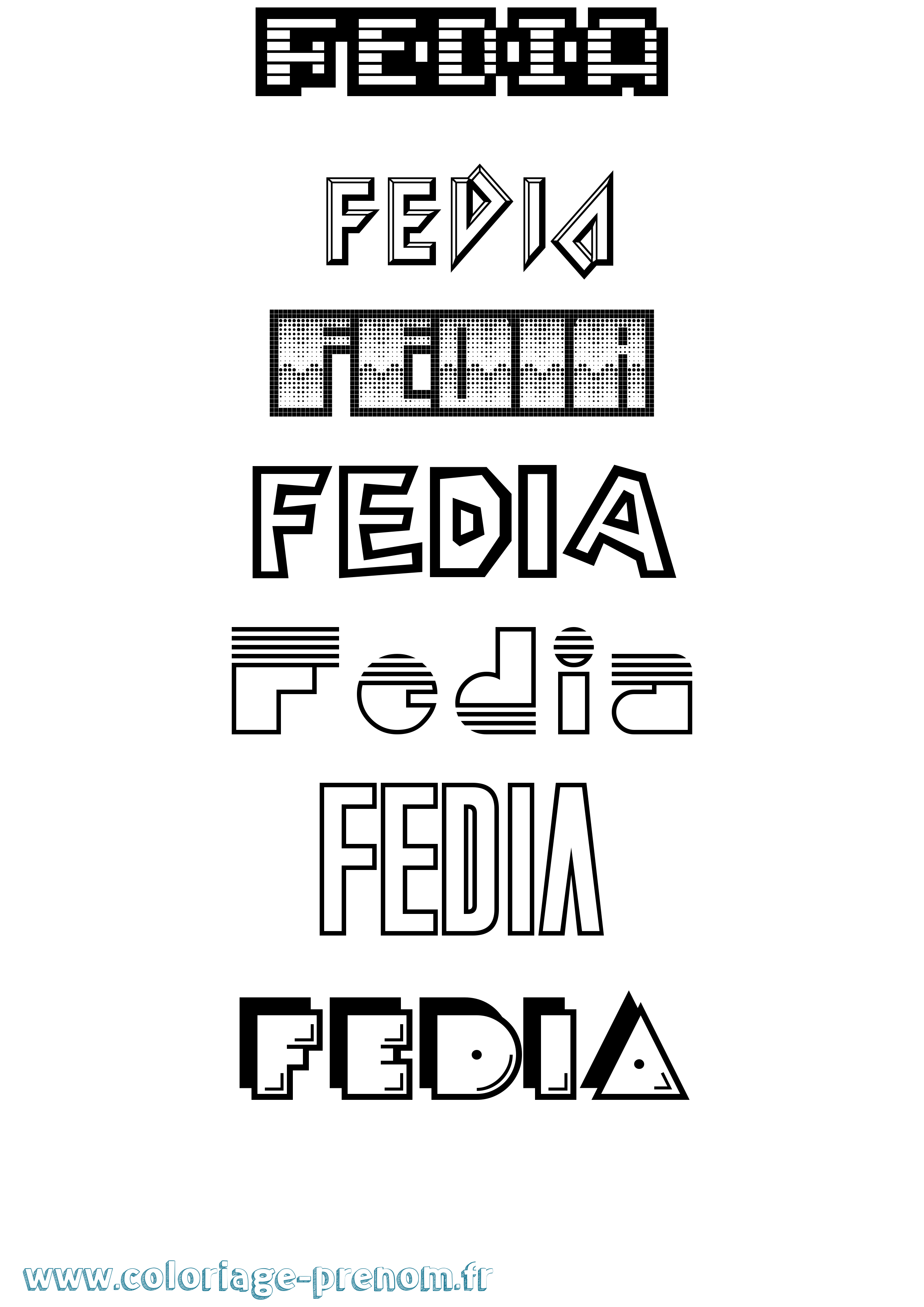 Coloriage Fedia Jeux Vidéos Coloriage prénom Fedia Jeux Vidéos
