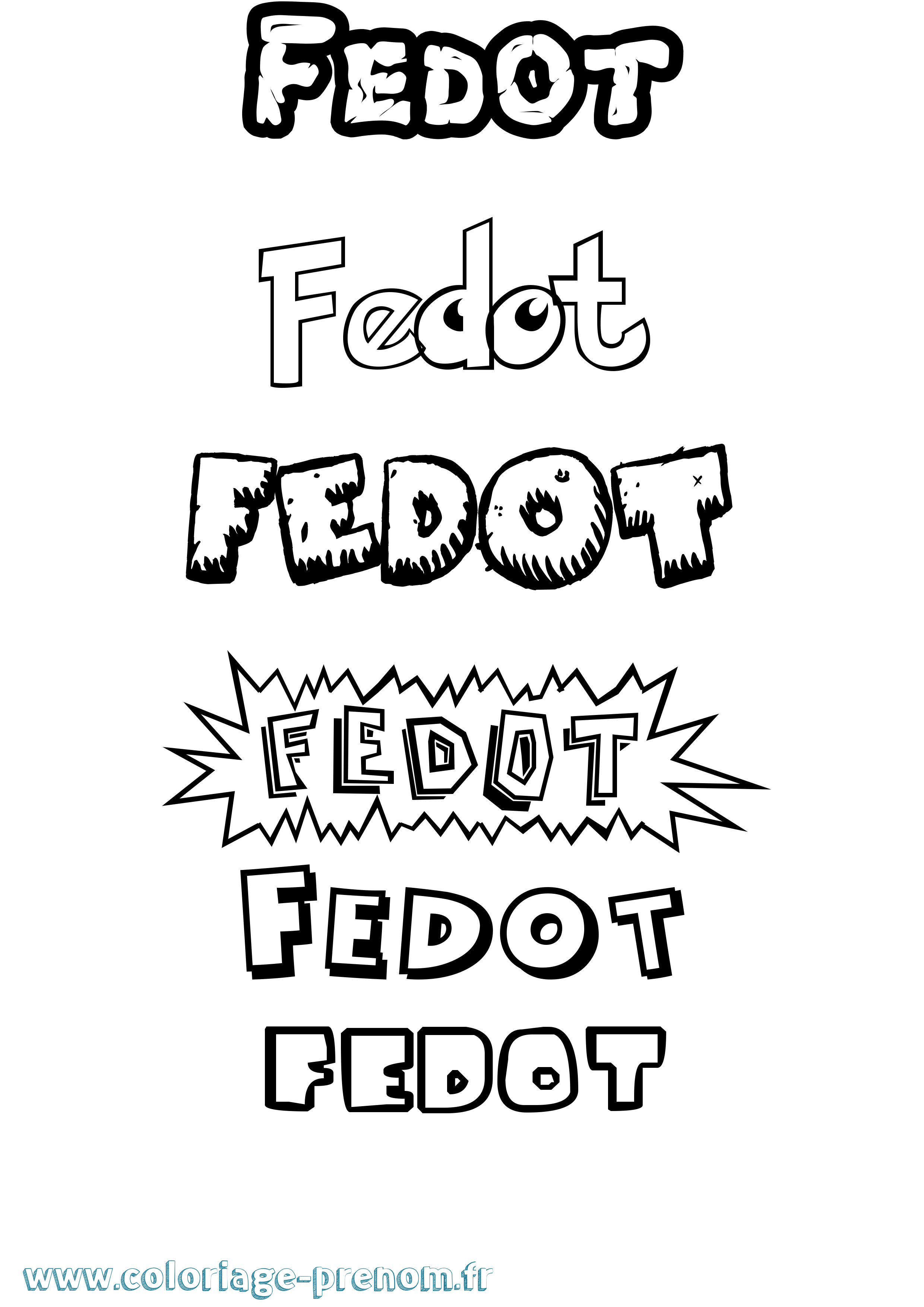 Coloriage Fedot Dessin Animé Coloriage prénom Fedot Dessin Animé